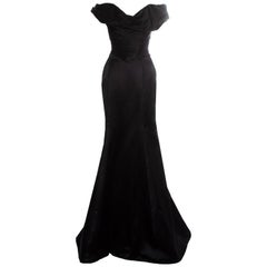Vivienne Westwood Couture black silk corset and trained skirt evening set