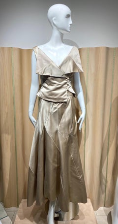 Vivienne Westwood Couture Champagne Satin Bustier & Sculptural Panel skirt set