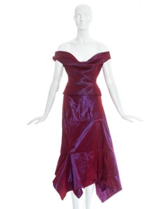 Vivienne Westwood couture purple iridescent taffeta corset and skirt, c. 1990s