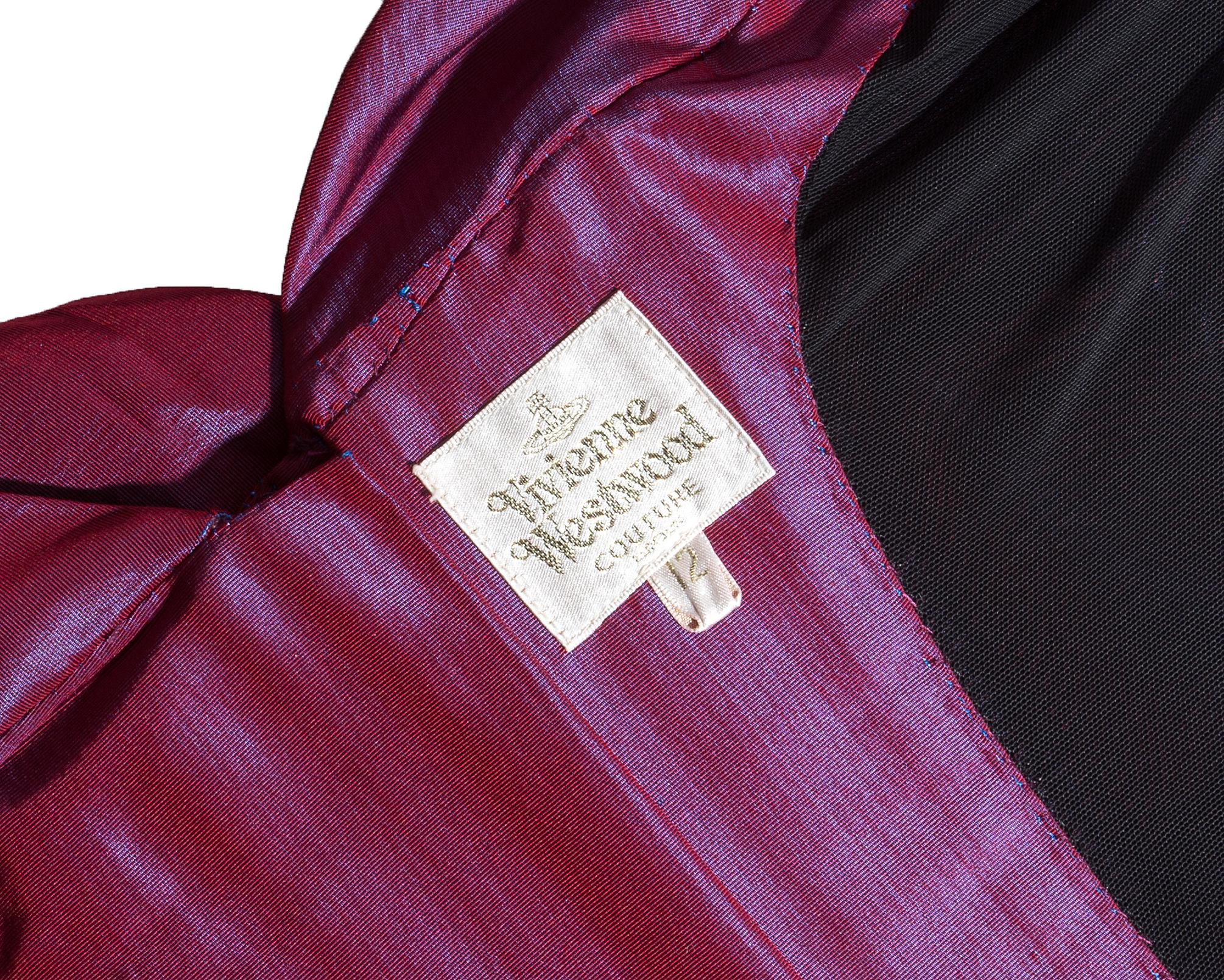 Purple Vivienne Westwood couture purple iridescent taffeta corset and skirt, c. 1990s For Sale