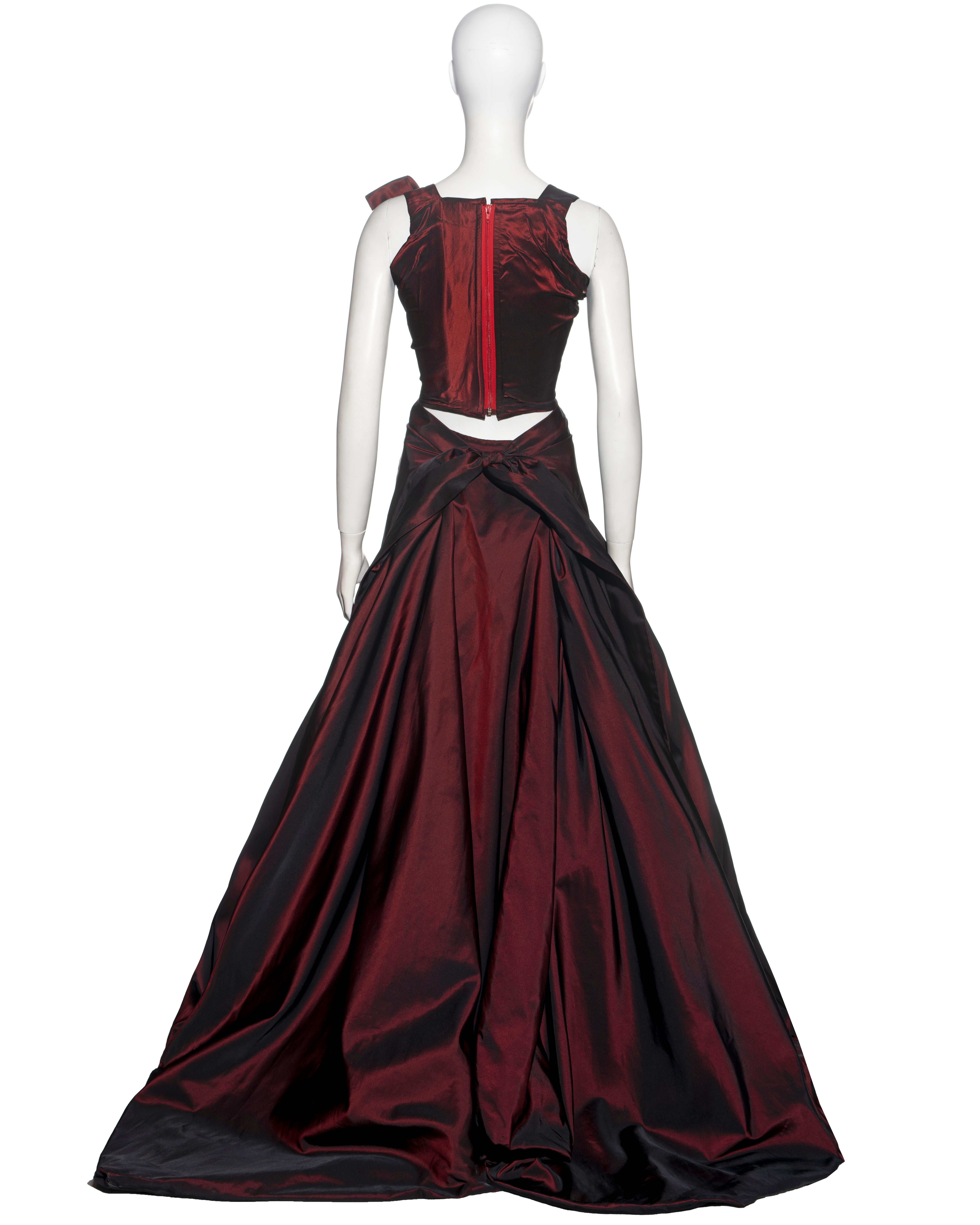 Vivienne Westwood Couture red taffeta corset and ballgown skirt, fw 1996 In Excellent Condition For Sale In London, GB