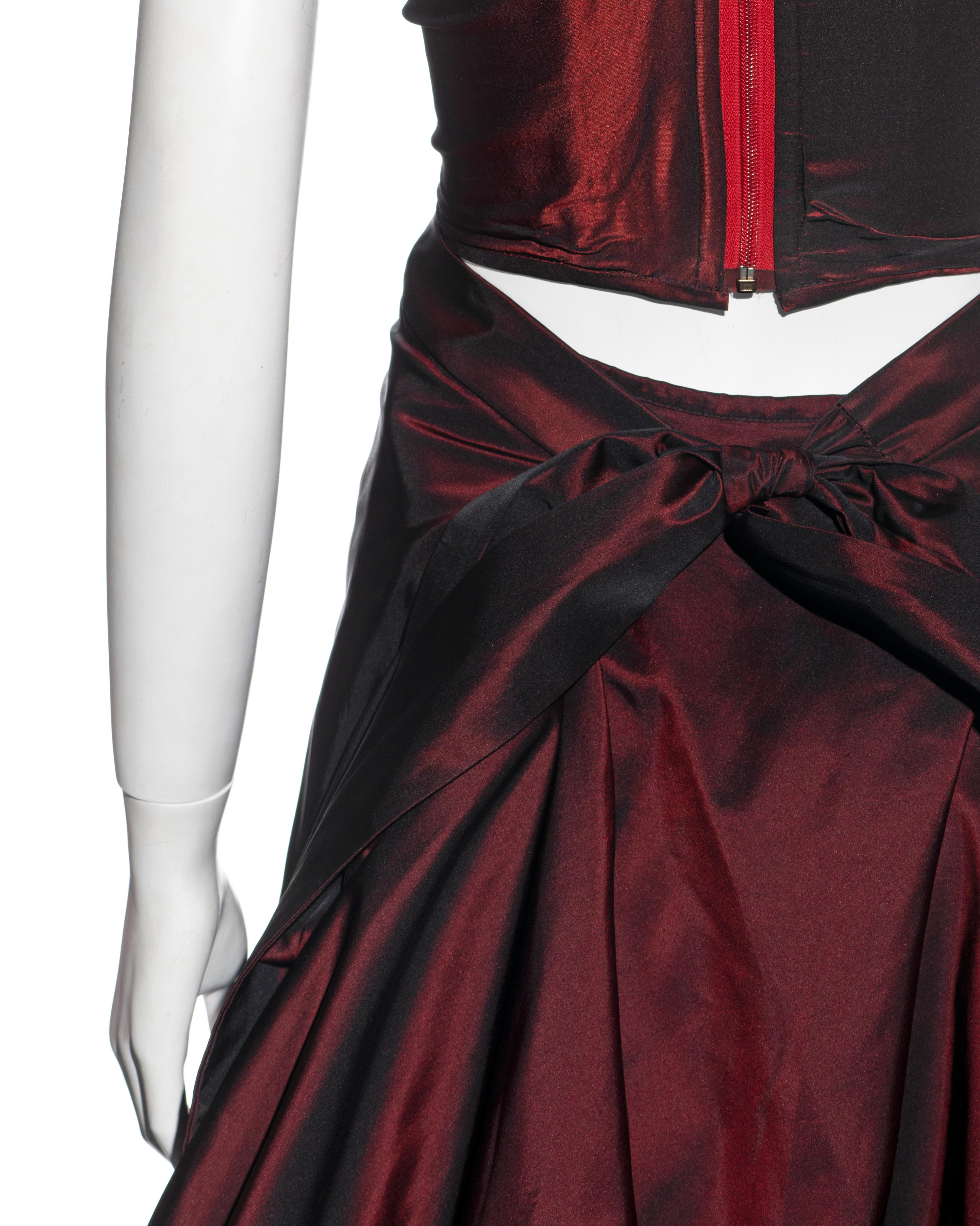 Women's Vivienne Westwood Couture red taffeta corset and ballgown skirt, fw 1996 For Sale