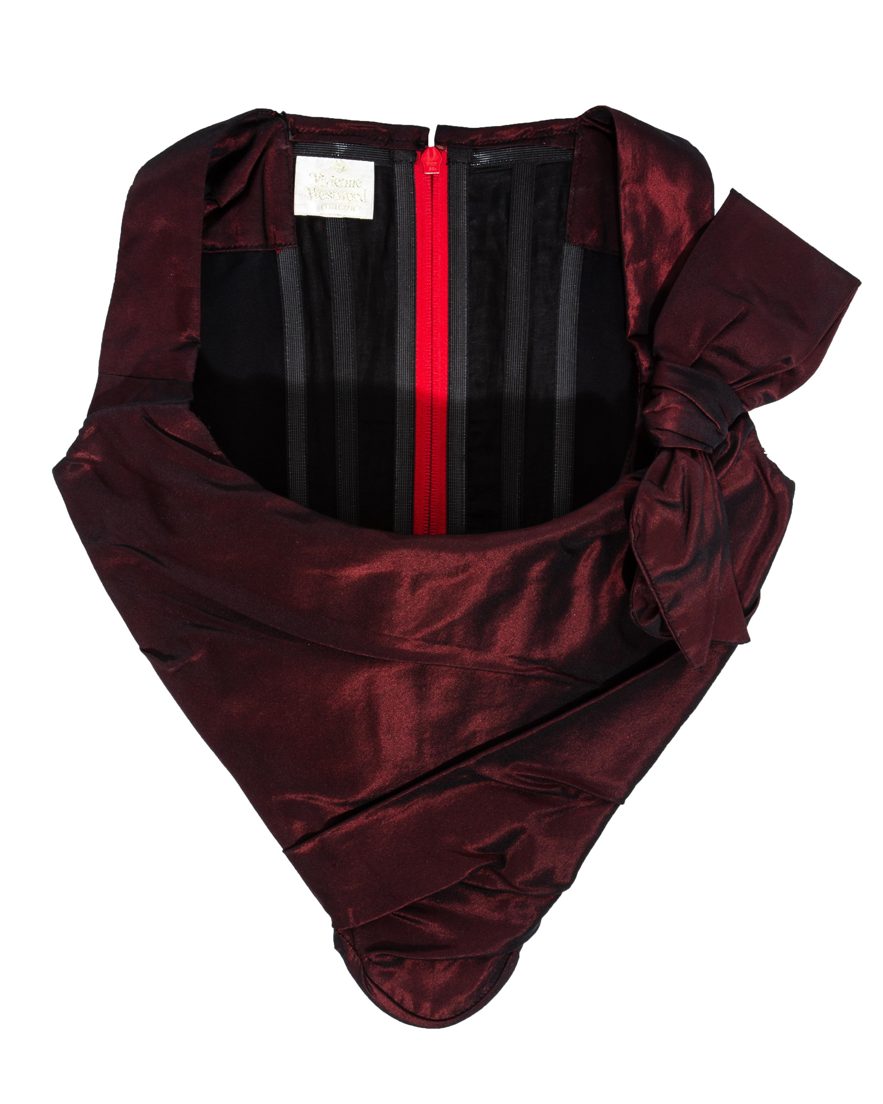 Black Vivienne Westwood Couture red taffeta corset and skirt evening ensemble, fw 1996
