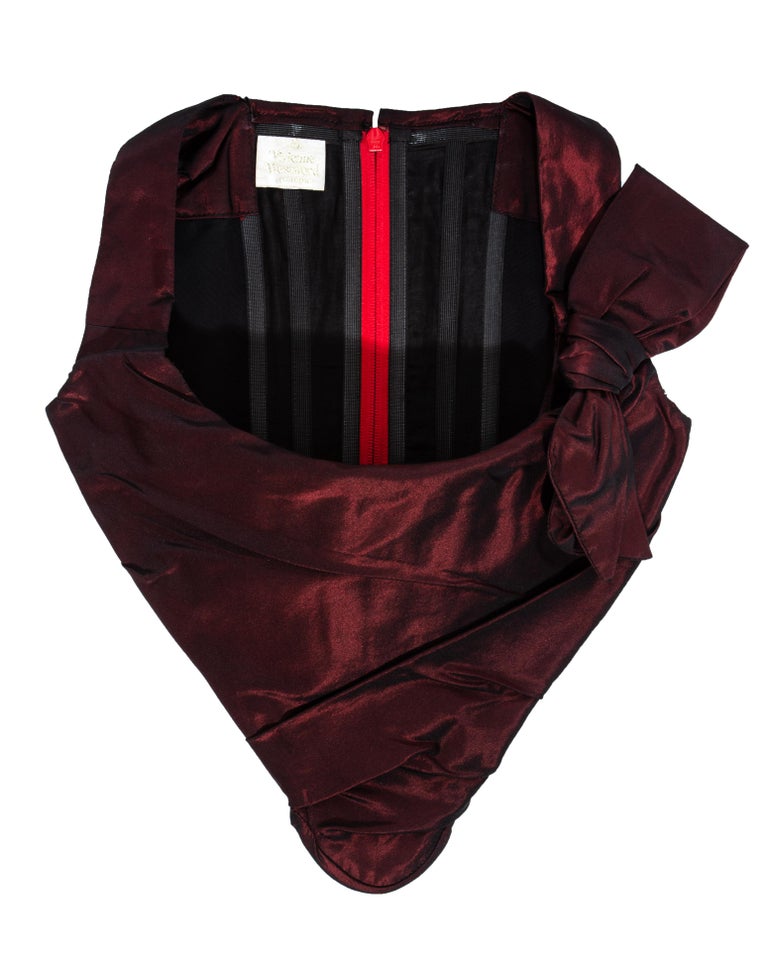 Vivienne Westwood Couture red taffeta corset and skirt evening ensemble, fw 1996 For Sale 1