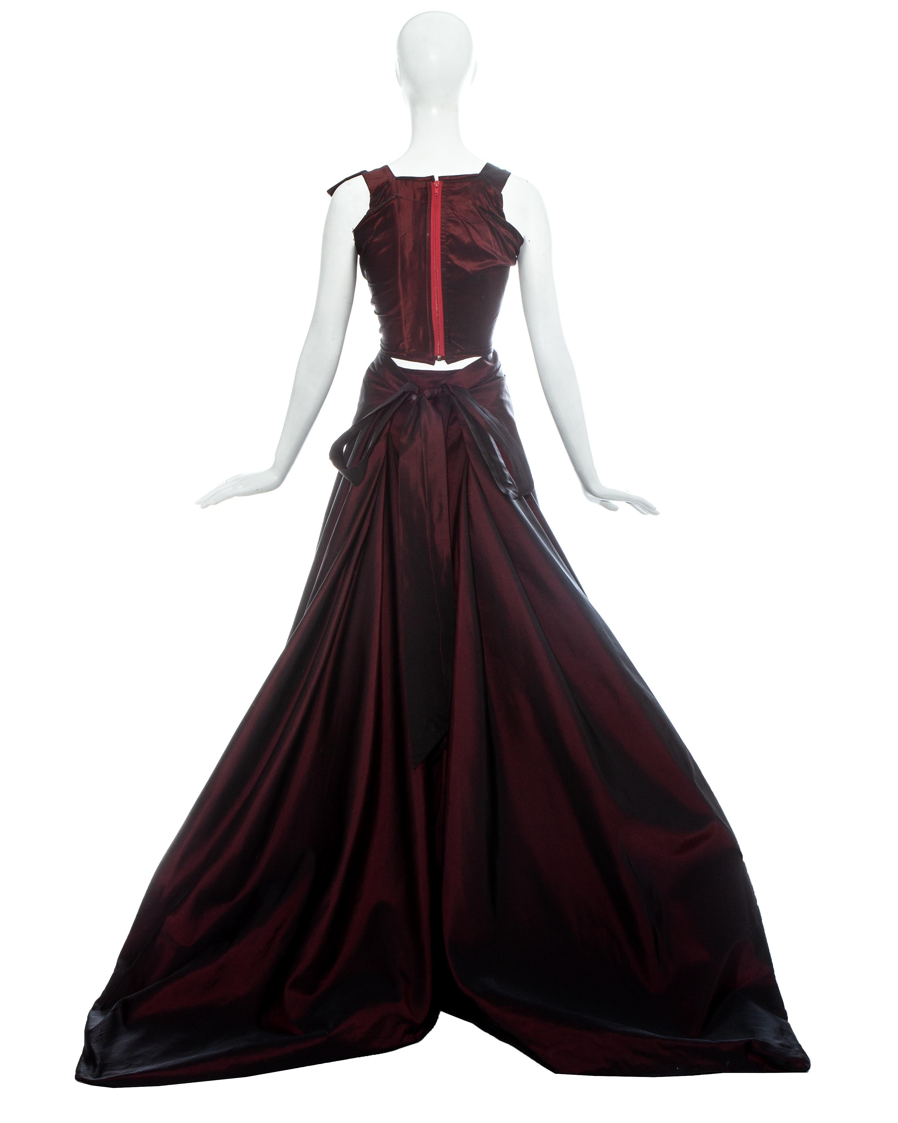 Vivienne Westwood Couture red taffeta corset and skirt evening ensemble, fw 1996 In Excellent Condition In London, GB