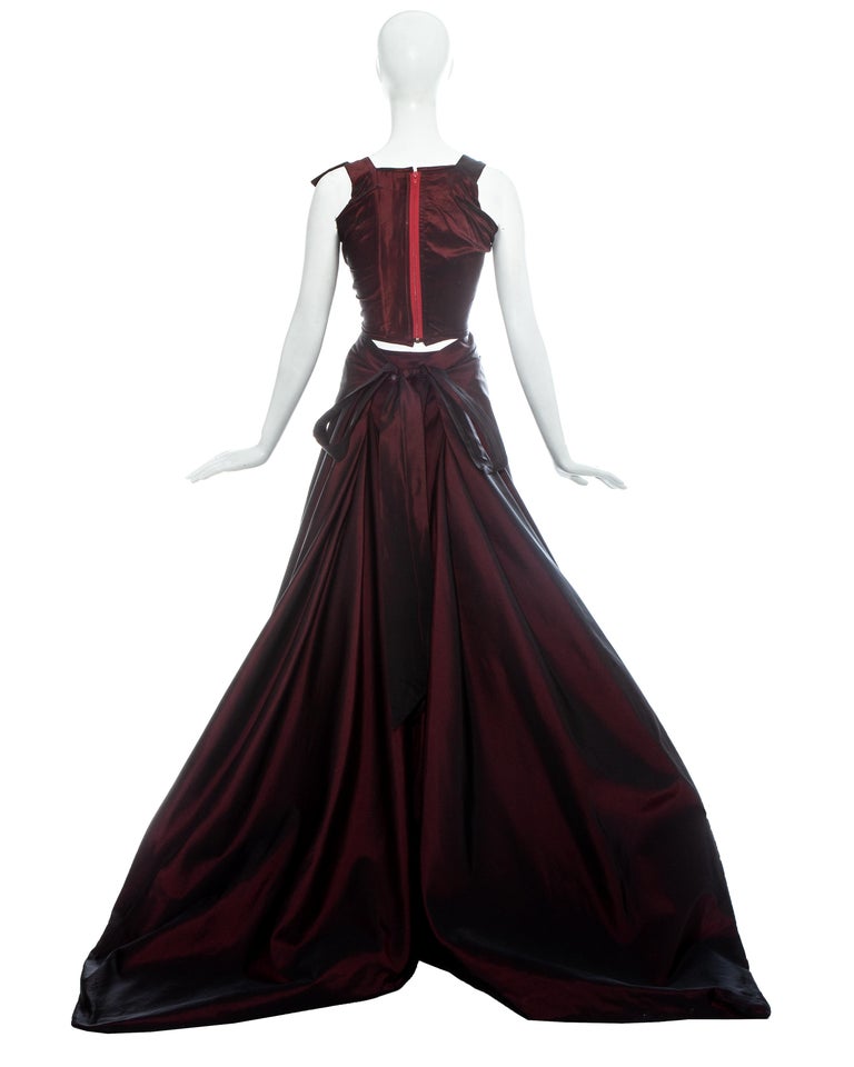 Vivienne Westwood Couture red taffeta corset and skirt evening ensemble, fw 1996 For Sale 2