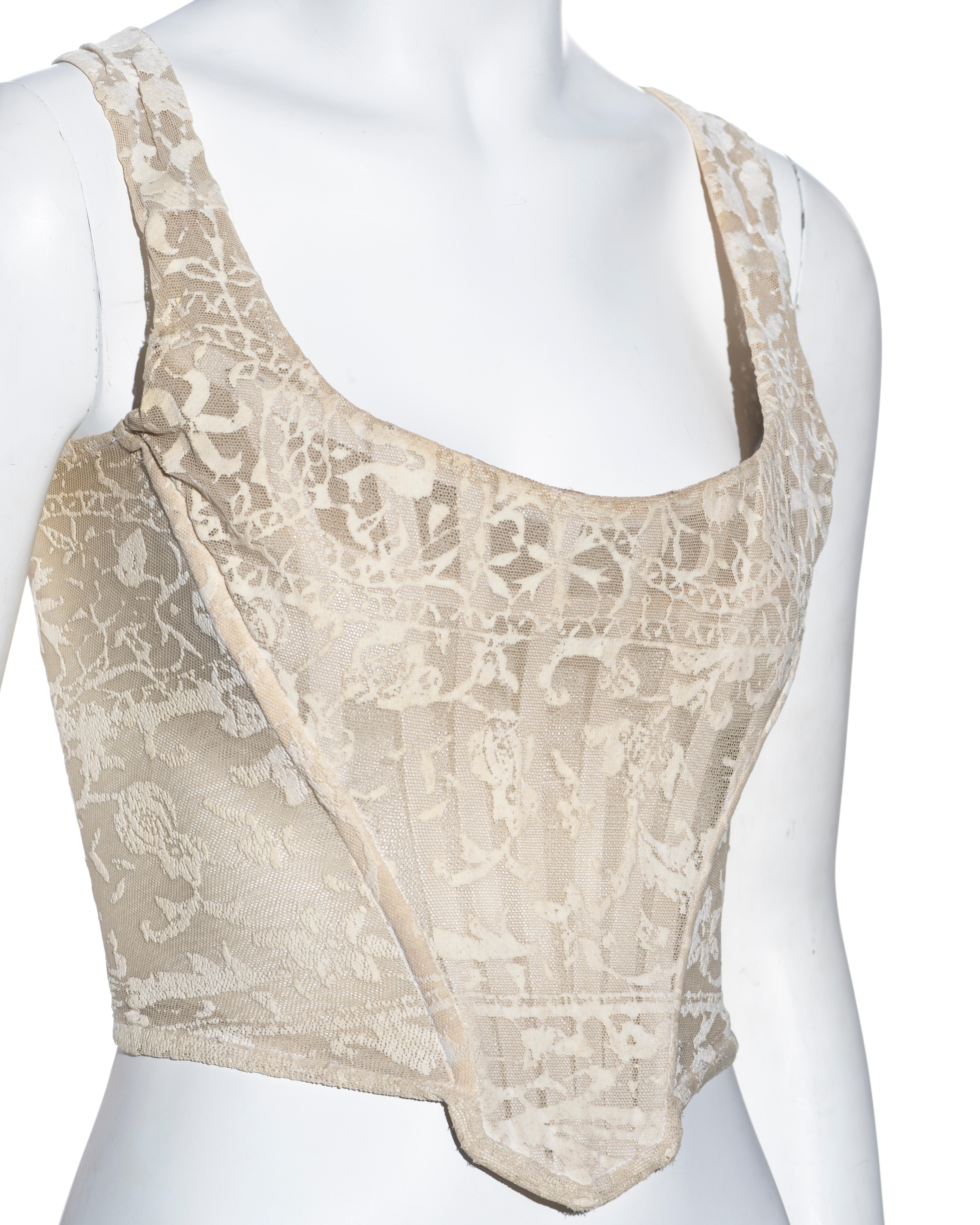 Vivienne Westwood cream cotton mesh corset, fw 1992 In Good Condition In London, GB