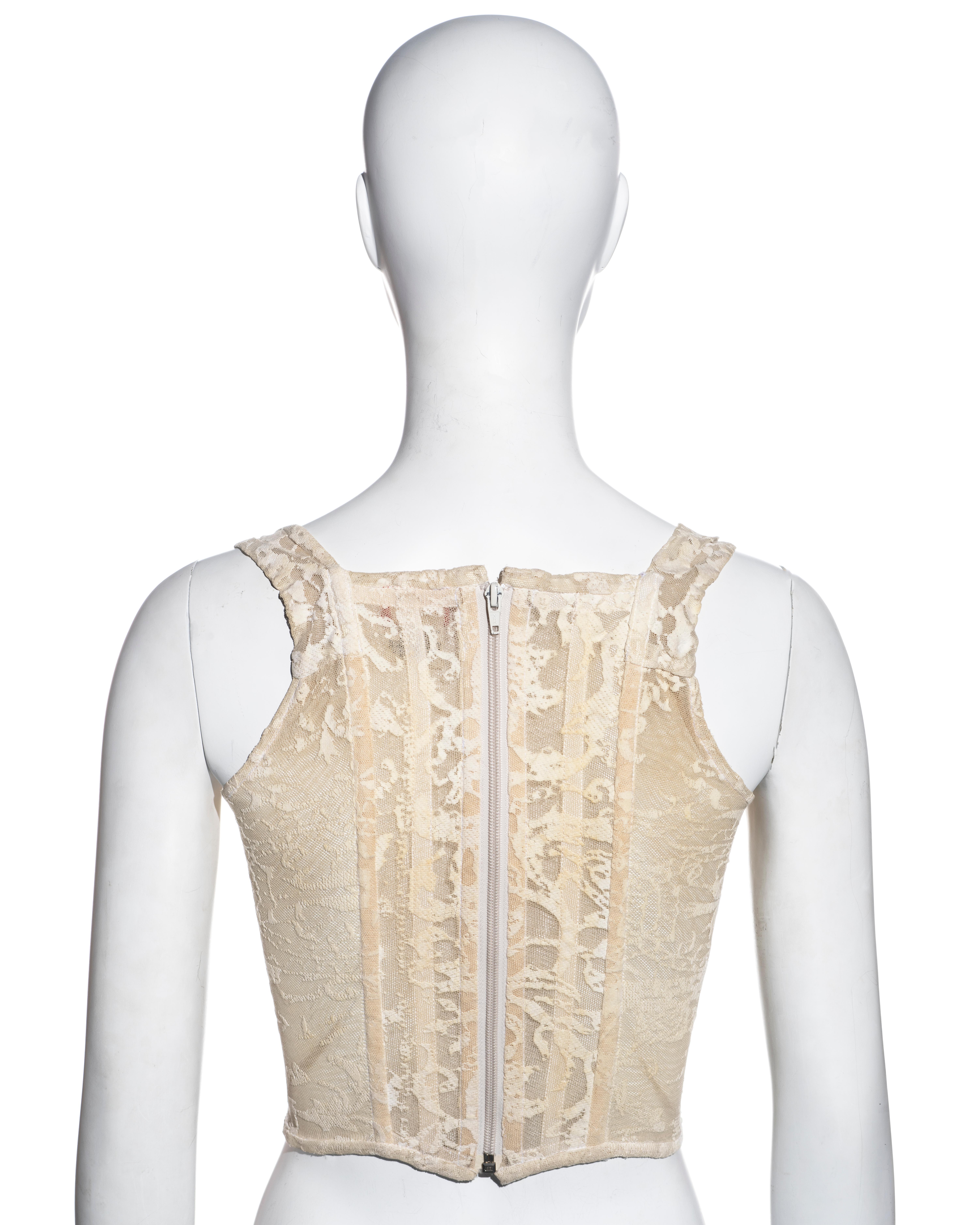Vivienne Westwood cream cotton mesh corset, fw 1992 1