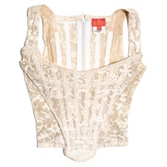 Vintage Vivienne Westwood cream cotton mesh corset, fw 1992