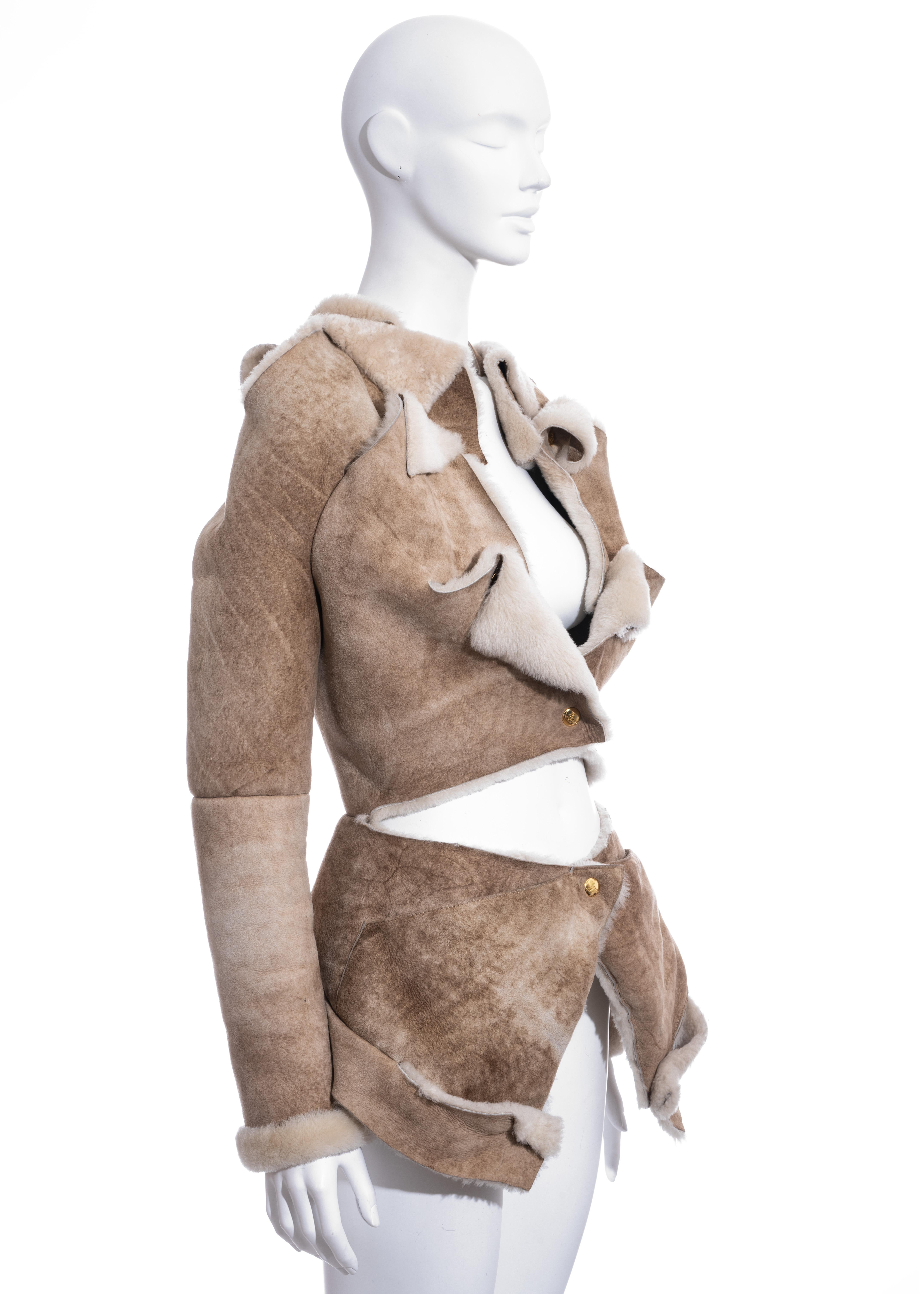Women's Vivienne Westwood cream sheepskin jacket, fw 1999