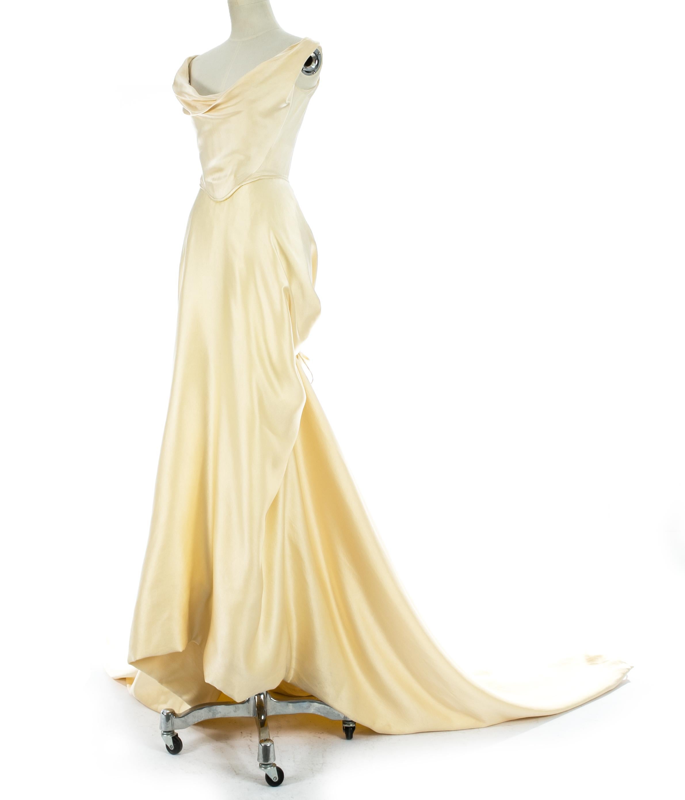 vivienne westwood cream silk corset dress
