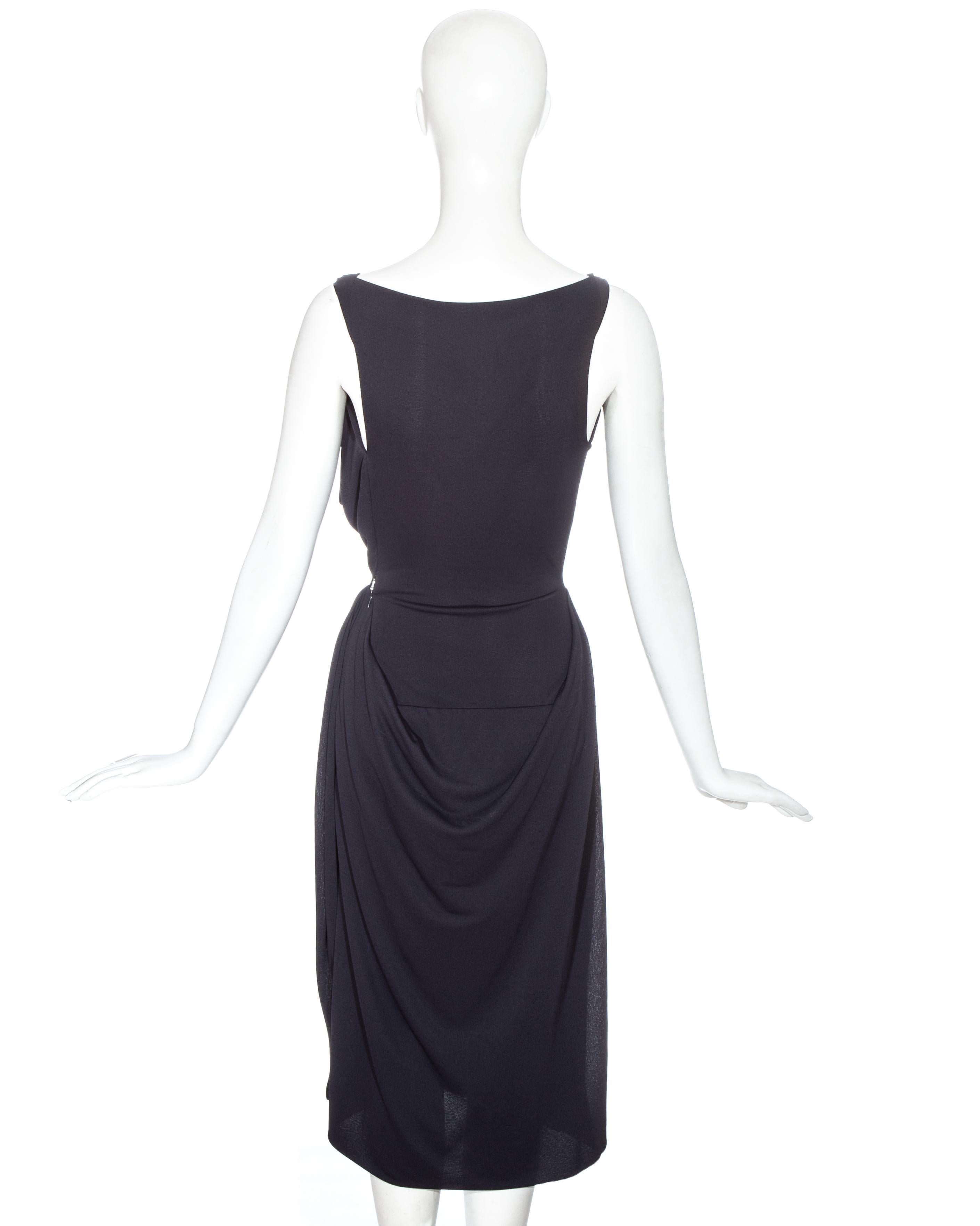 Women's Vivienne Westwood deep mauve rayon draped mid-length dress, ss 1997 For Sale