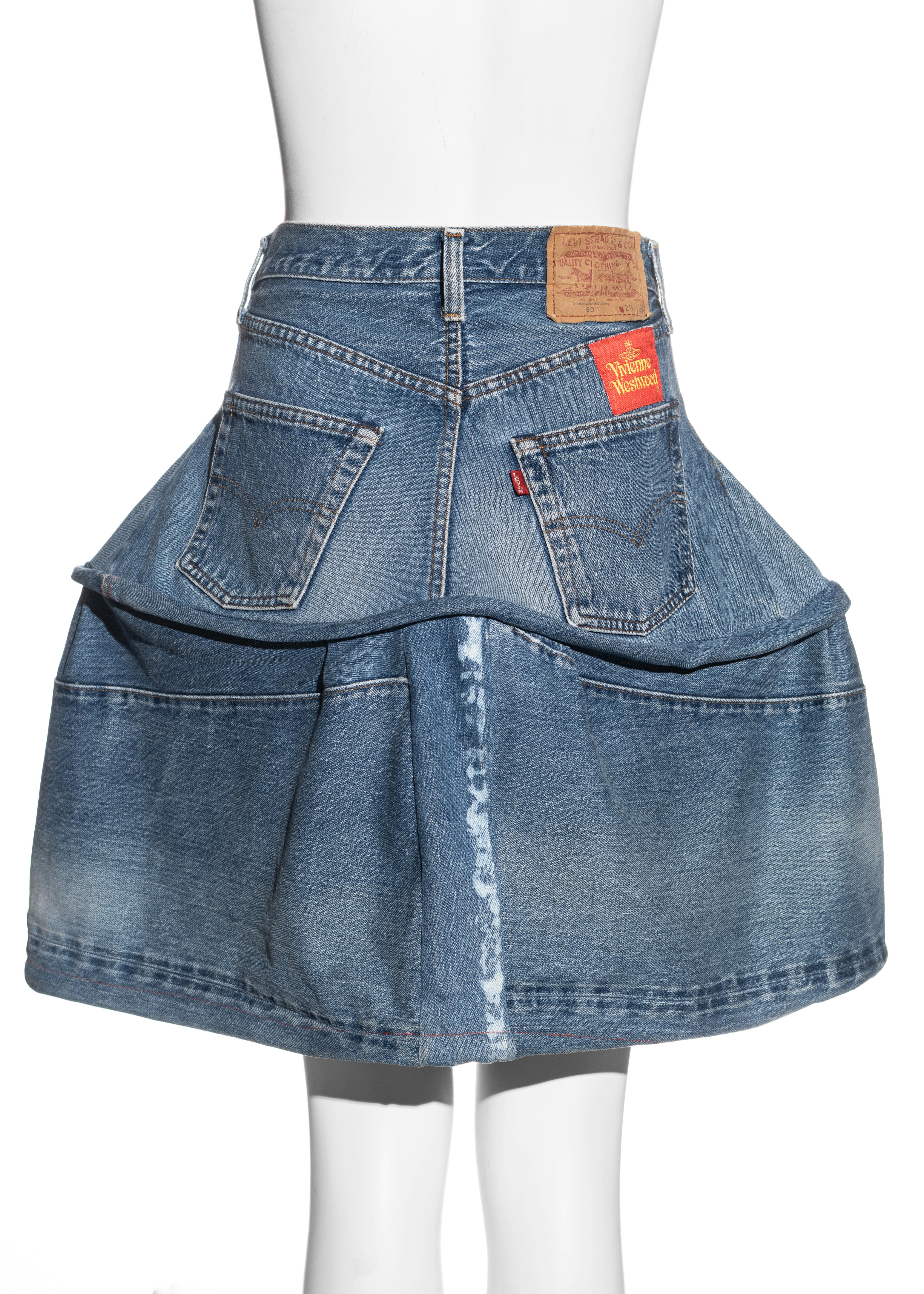 Gray Vivienne Westwood denim 'Mini-Crini' skirt, ss 1985 For Sale