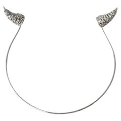 Used Vivienne Westwood Diamante Crystal Rhinestone Silver Orb Horn Tiara