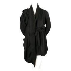 VIVIENNE WESTWOOD draped black wool coat