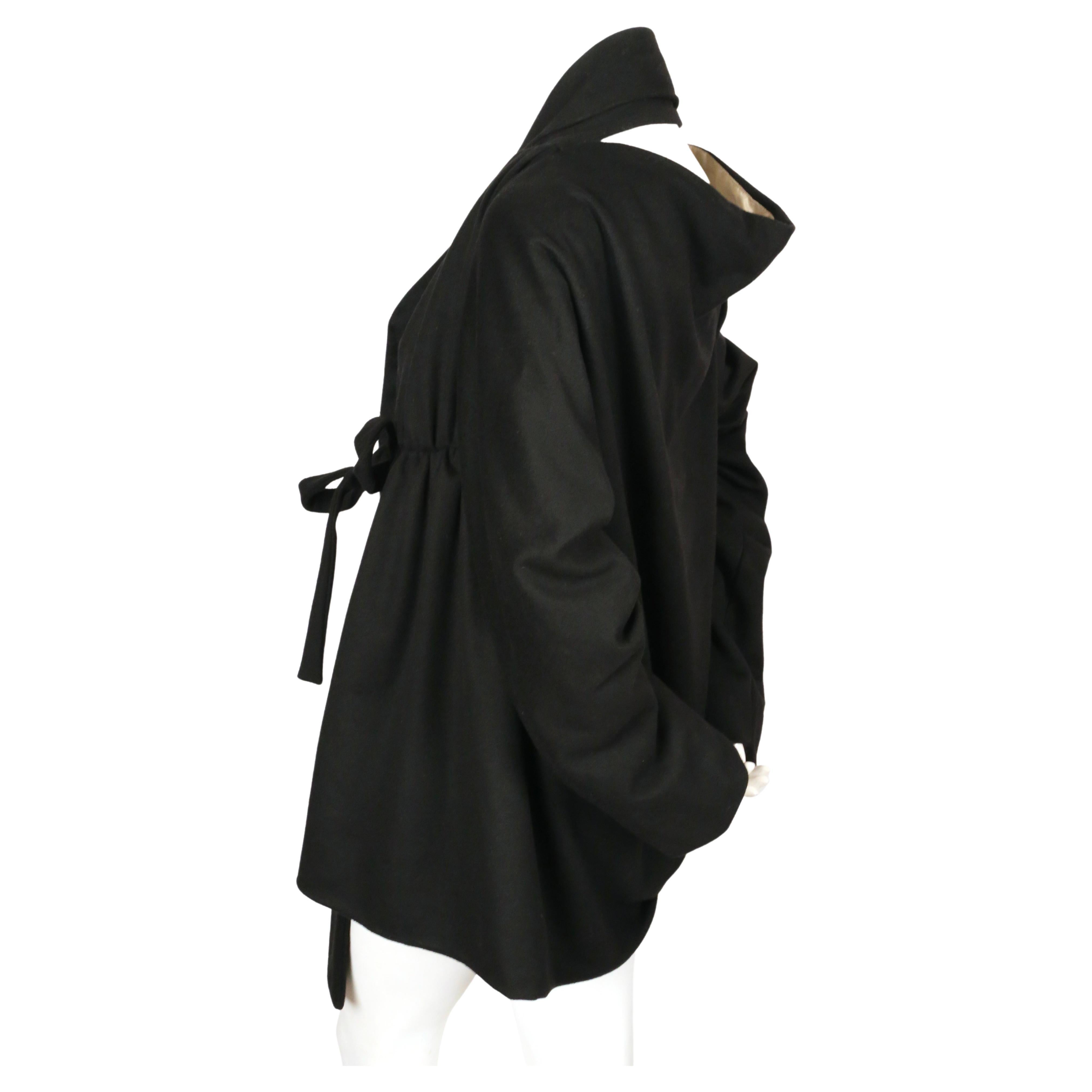 VIVIENNE WESTWOOD draped black wool coat In Good Condition For Sale In San Fransisco, CA