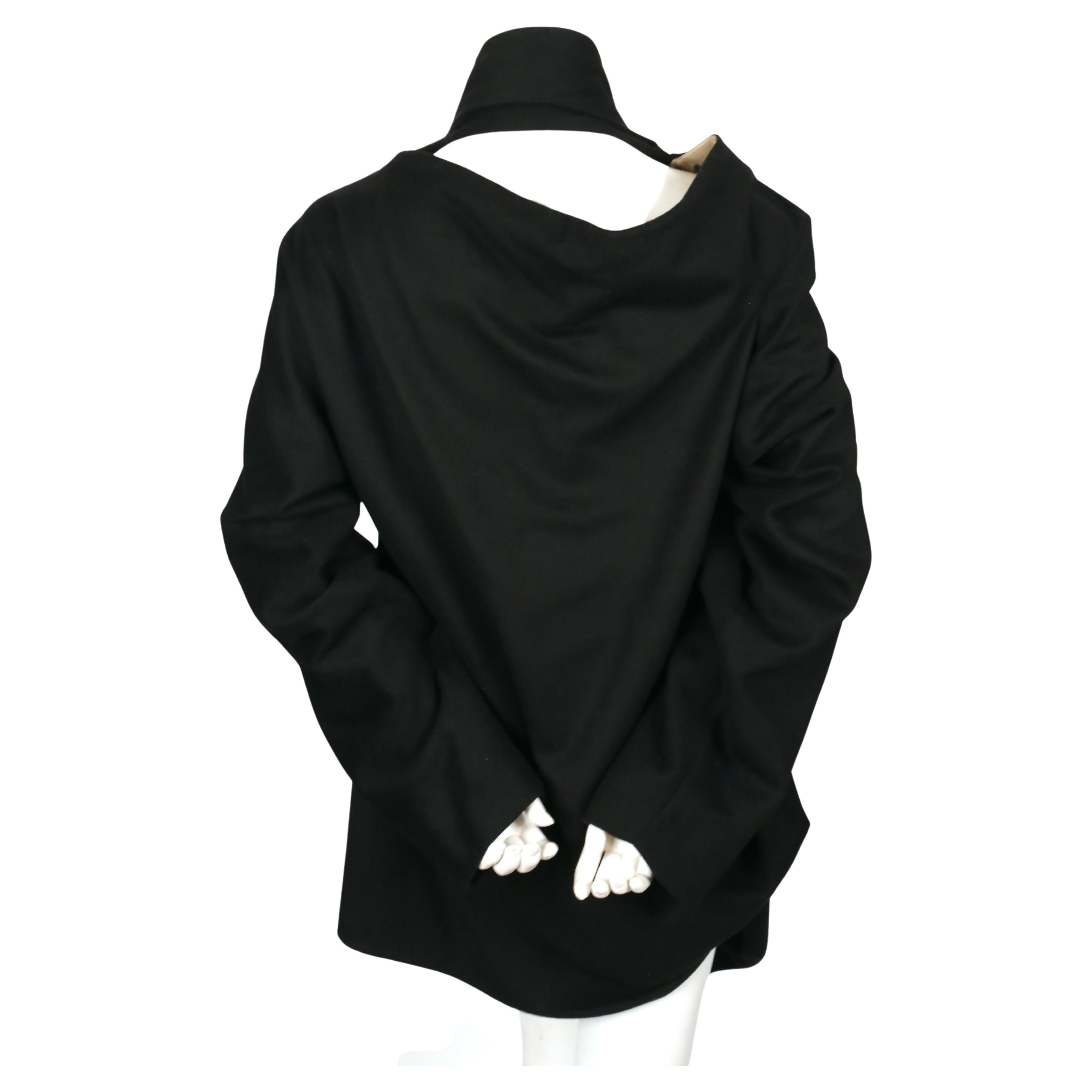 VIVIENNE WESTWOOD draped black wool coat For Sale 1
