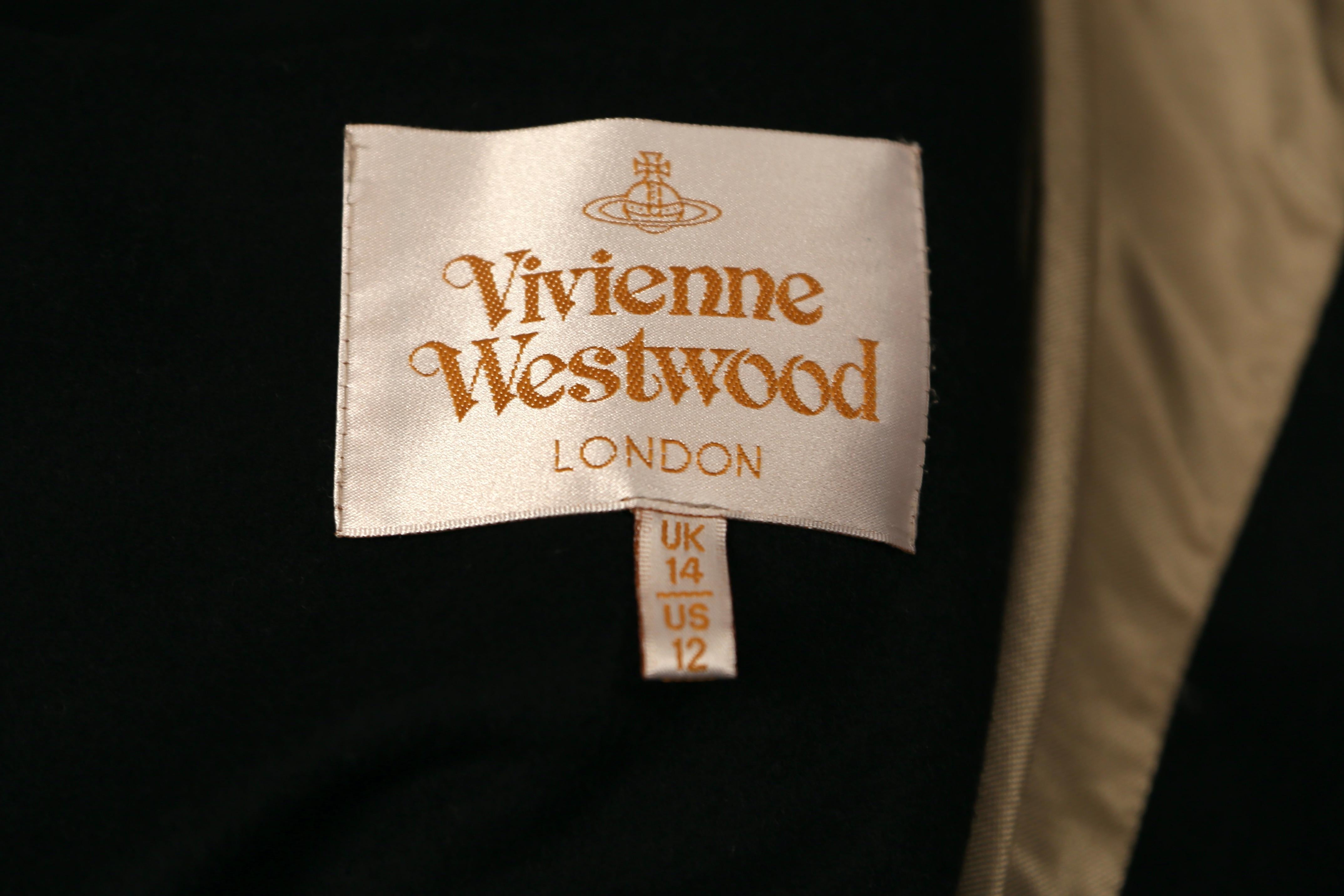 VIVIENNE WESTWOOD draped black wool coat For Sale 2