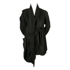 VIVIENNE WESTWOOD draped black wool coat