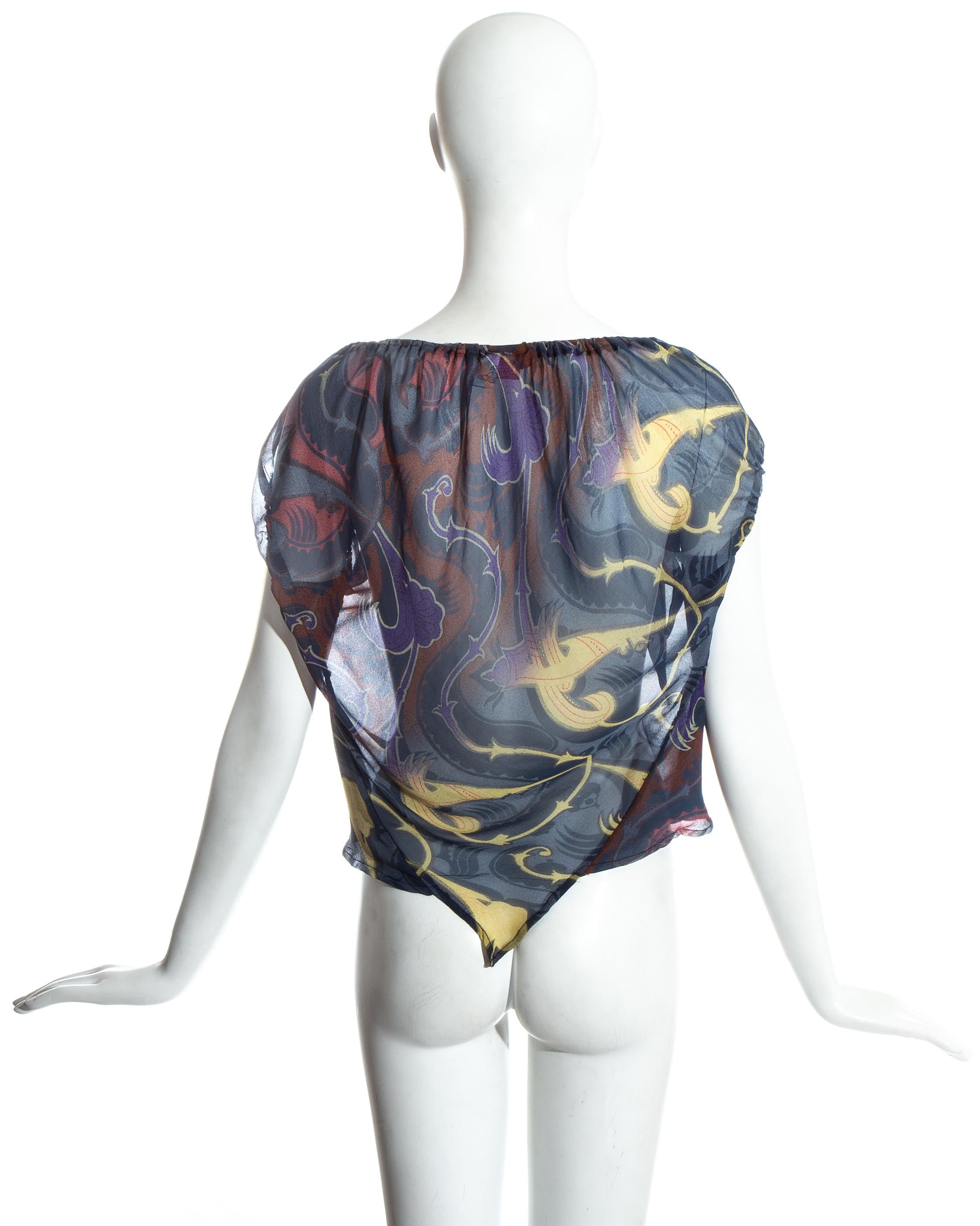 Vivienne Westwood draped chiffon blouse, ss 1993 In Excellent Condition For Sale In London, GB