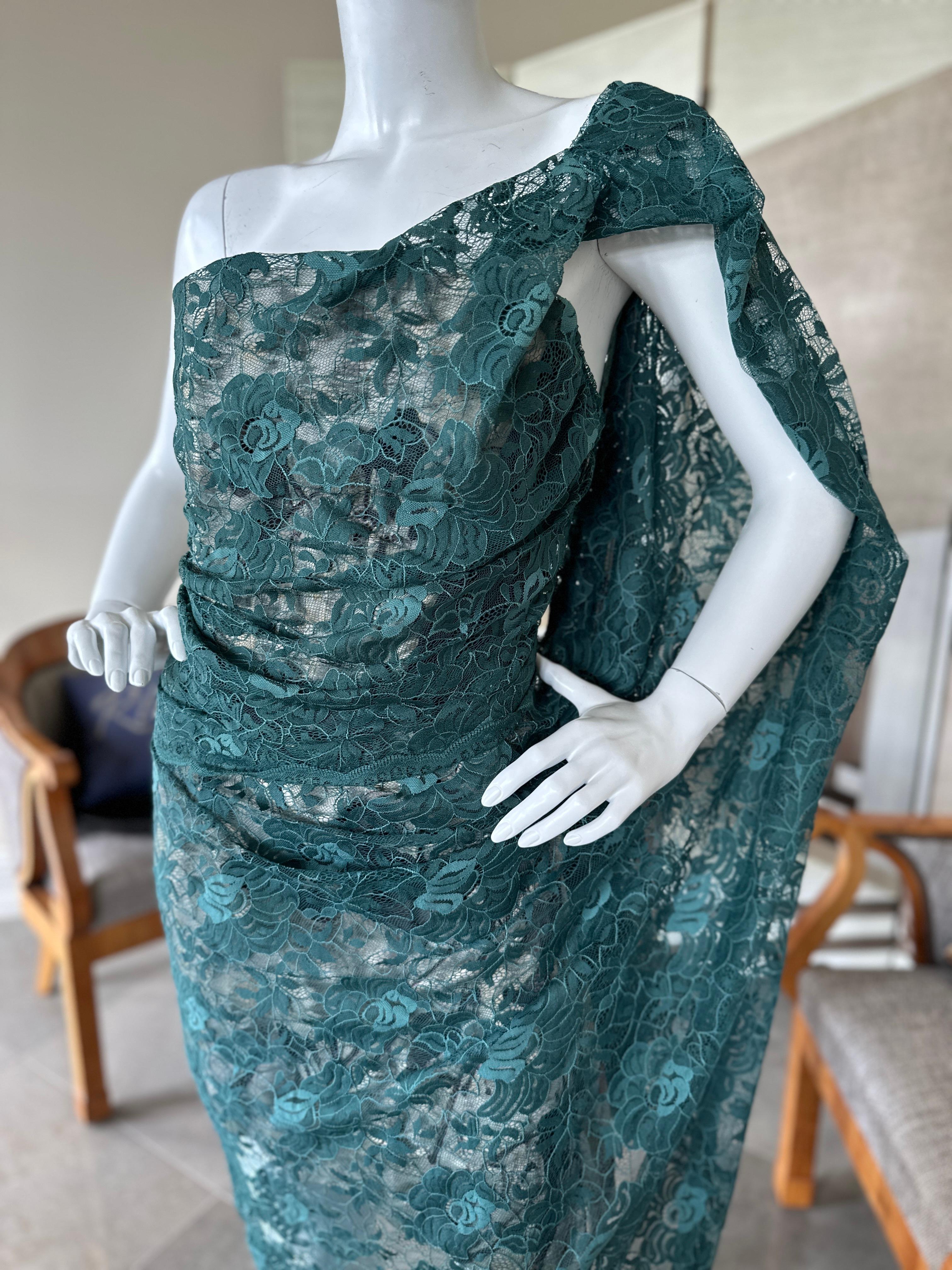 Vivienne Westwood Vestido de cóctel de encaje verde drapeado con corsé interior en Nuevo estado para la venta en Cloverdale, CA