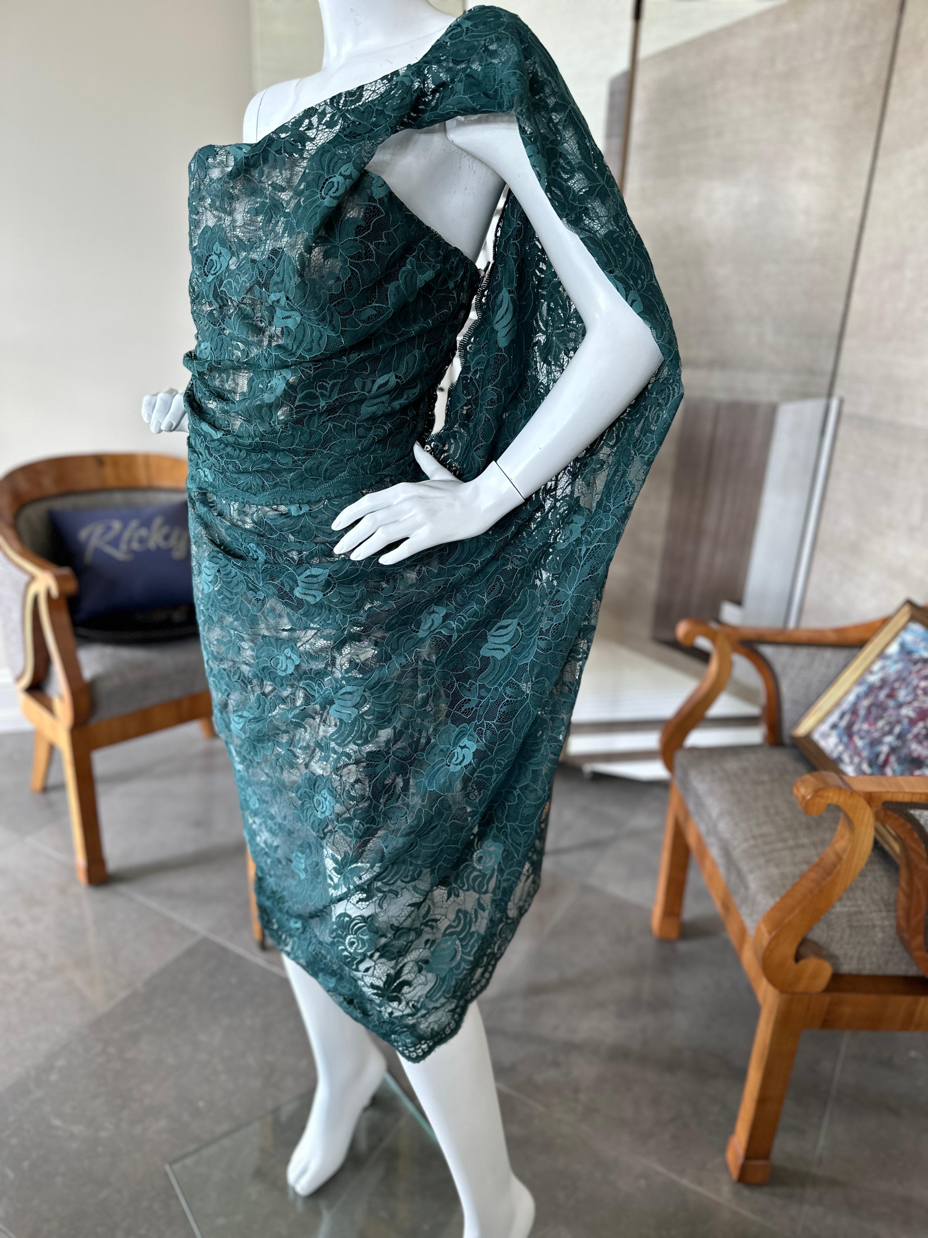 De las mujeres Vivienne Westwood Vestido de cóctel de encaje verde drapeado con corsé interior en venta