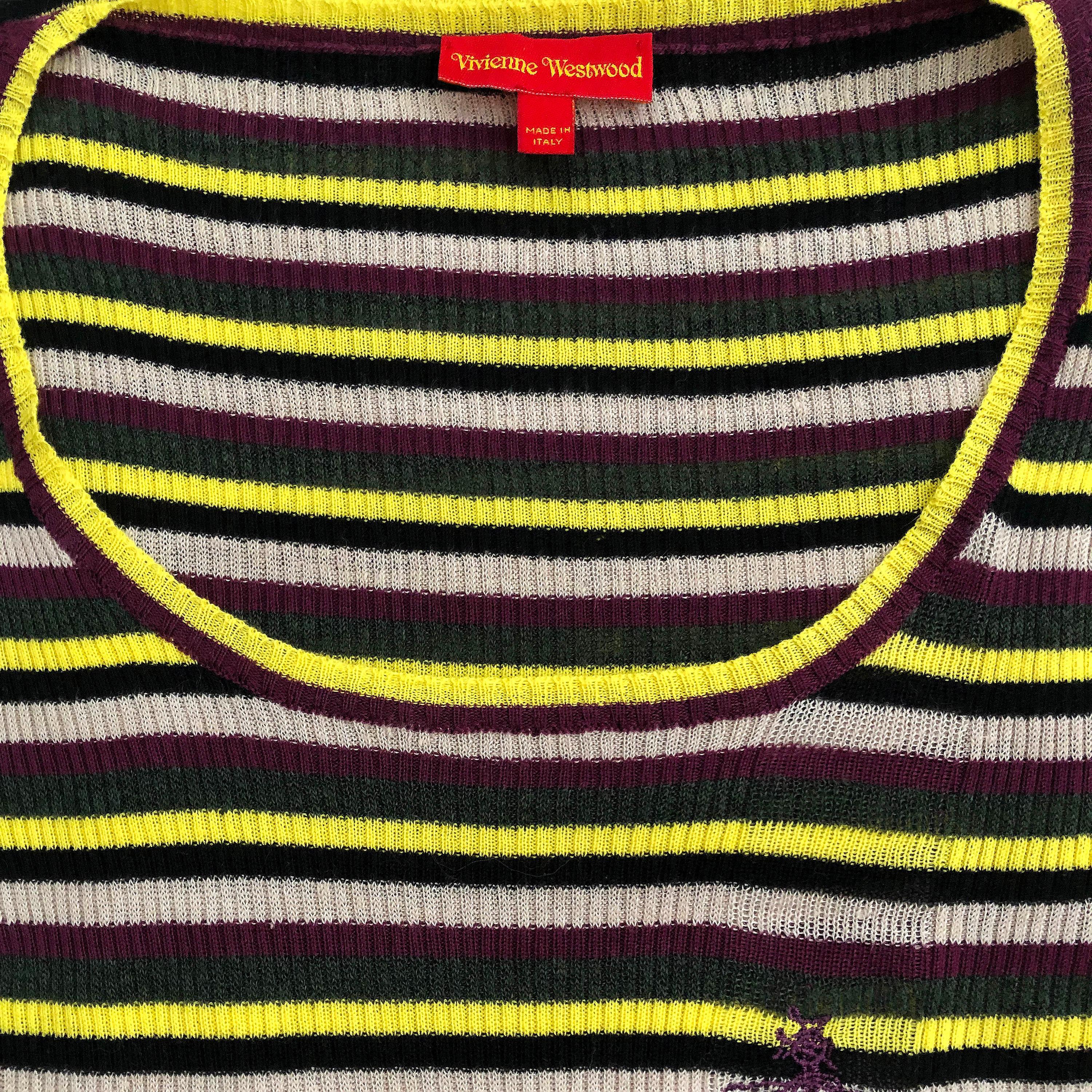 Women's Vivienne Westwood Dress - Multi Striped Stretch Knit  For Sale