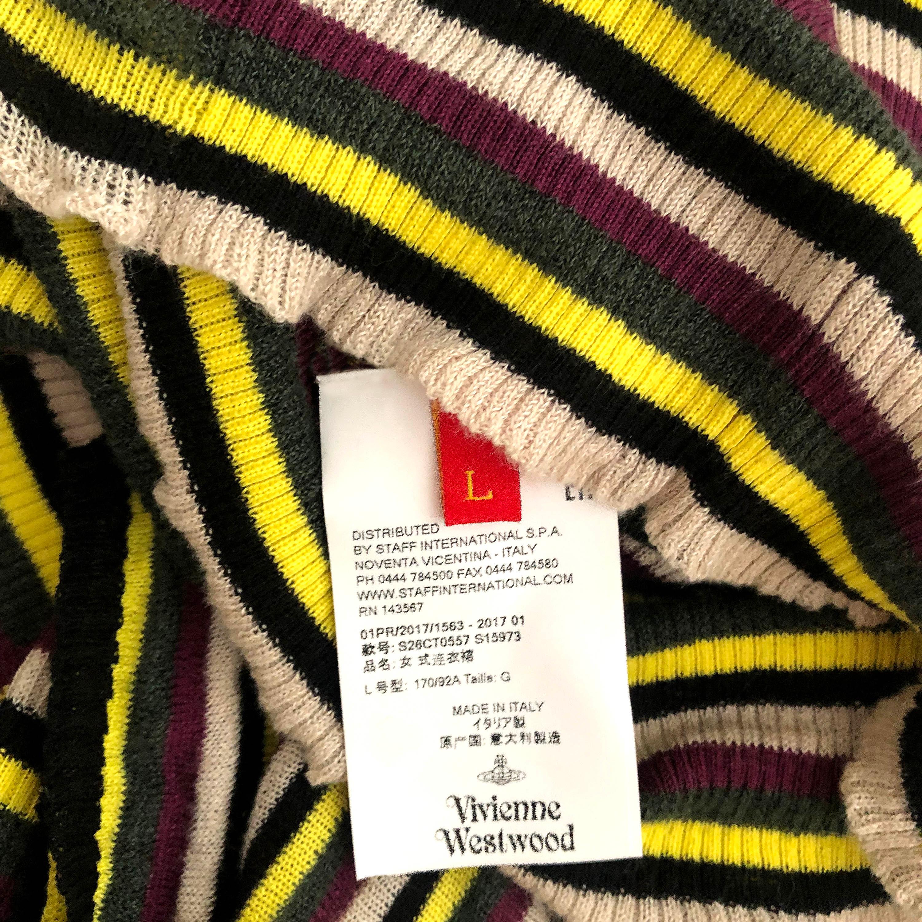 Vivienne Westwood Dress - Multi Striped Stretch Knit For Sale 1