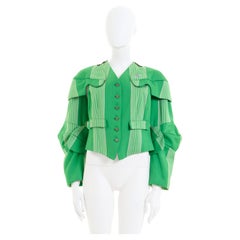 Retro Vivienne Westwood  F/W 1988/89 ‘Time Machine’ Green striped Armour jacket