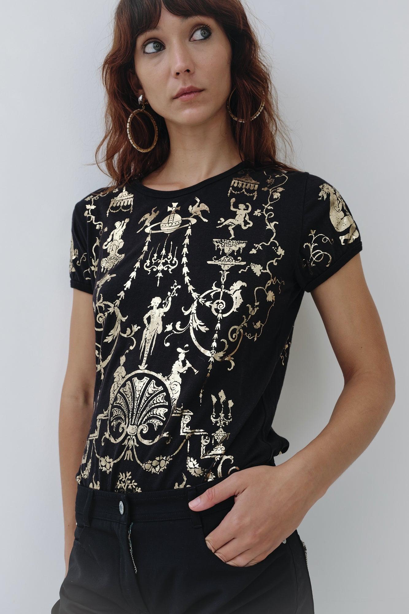 Vivienne Westwood T-shirt Portrait Boulle Gold Label, A/H 1990 en vente 1