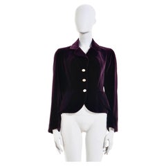 Vivienne Westwood F/W 1992 Chaqueta peplum "Bettina" de terciopelo ciruela