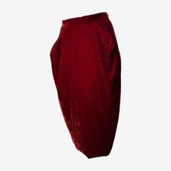 Vivienne Westwood F/W 2002 Red Velvet Draped Skirt