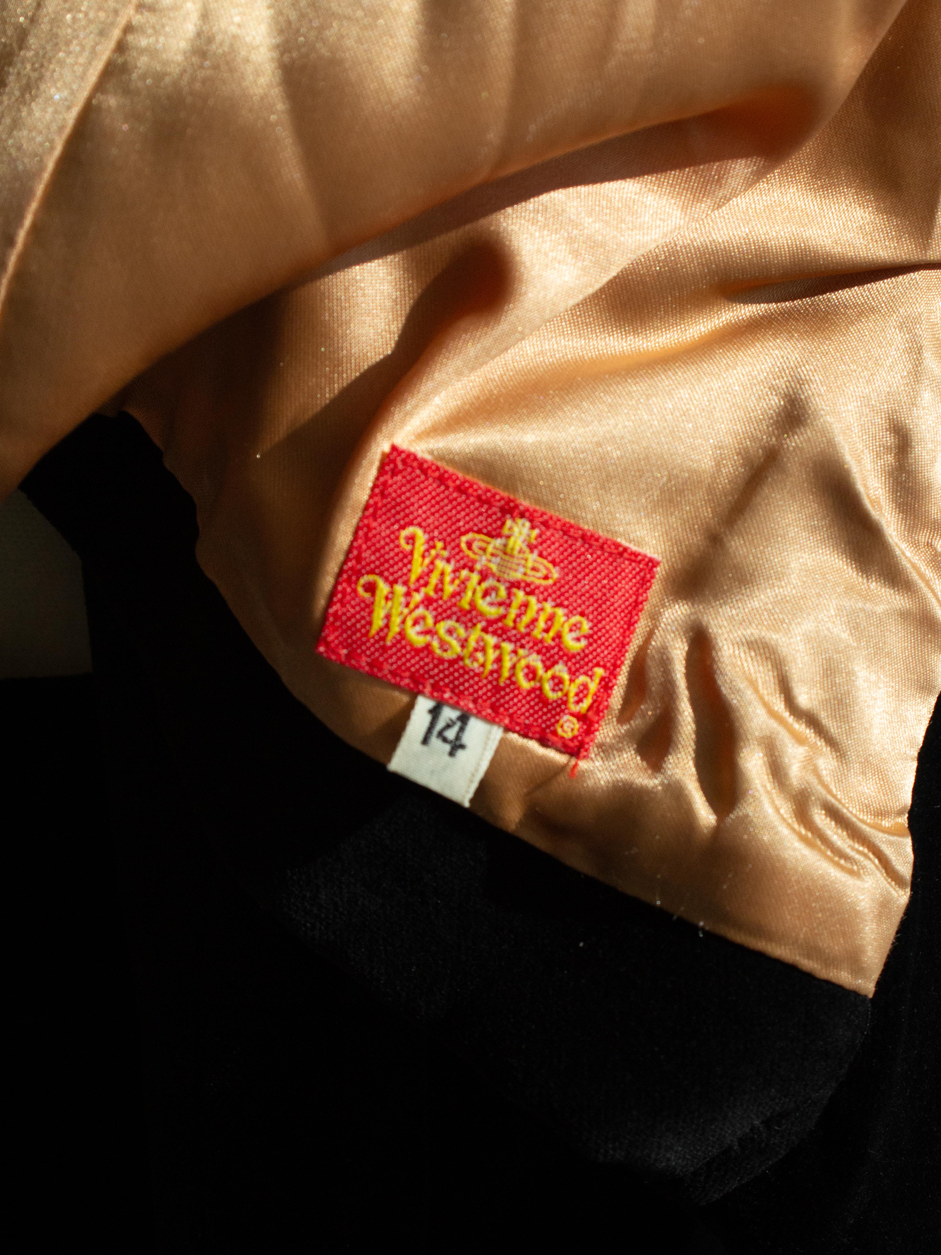 Vivienne Westwood F/W1988 Time Machine Black Velvet White Bustle Mini Skirt Suit For Sale 7