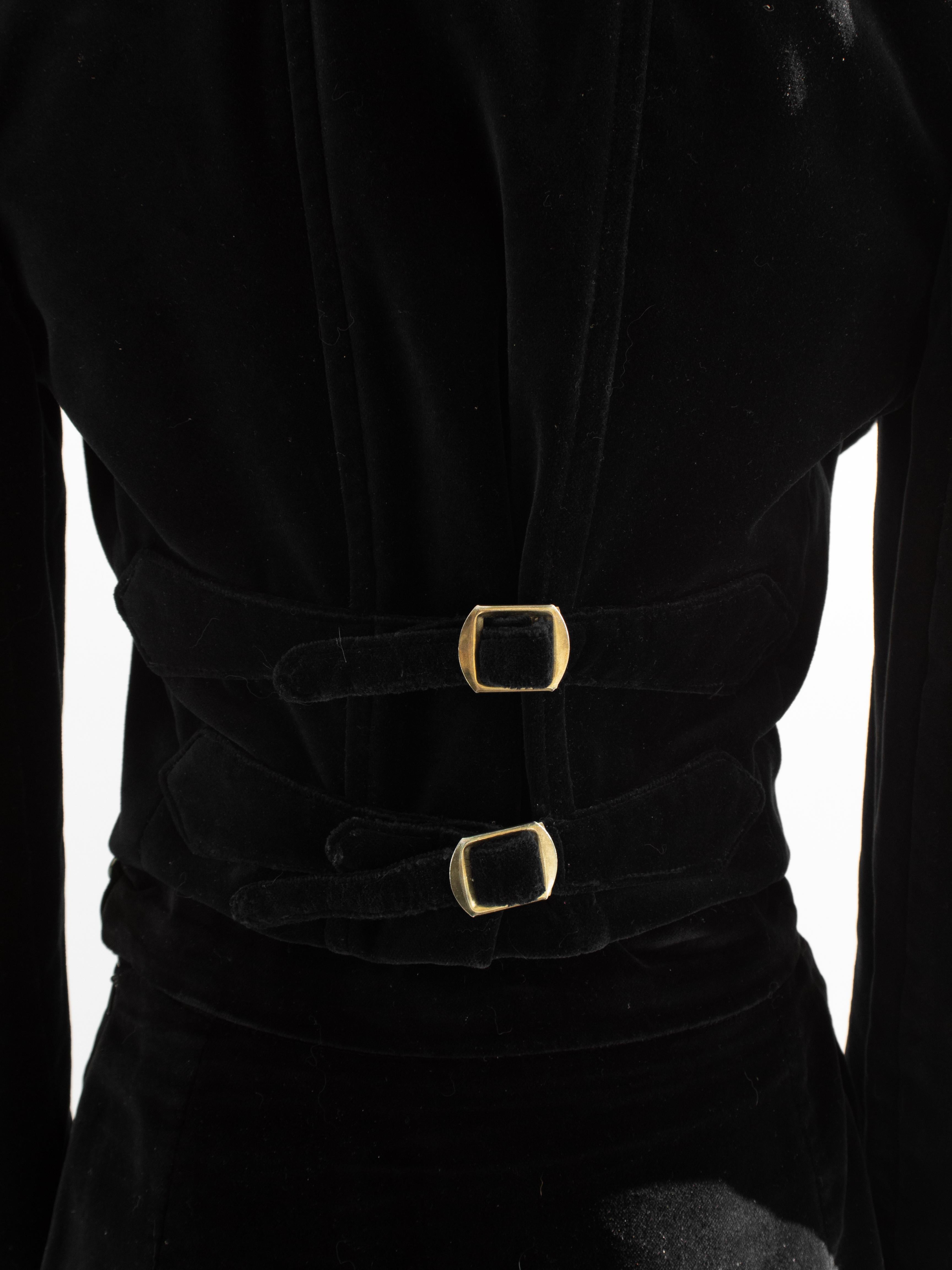 Vivienne Westwood F/W1988 Time Machine Black Velvet White Bustle Mini Skirt Suit For Sale 4