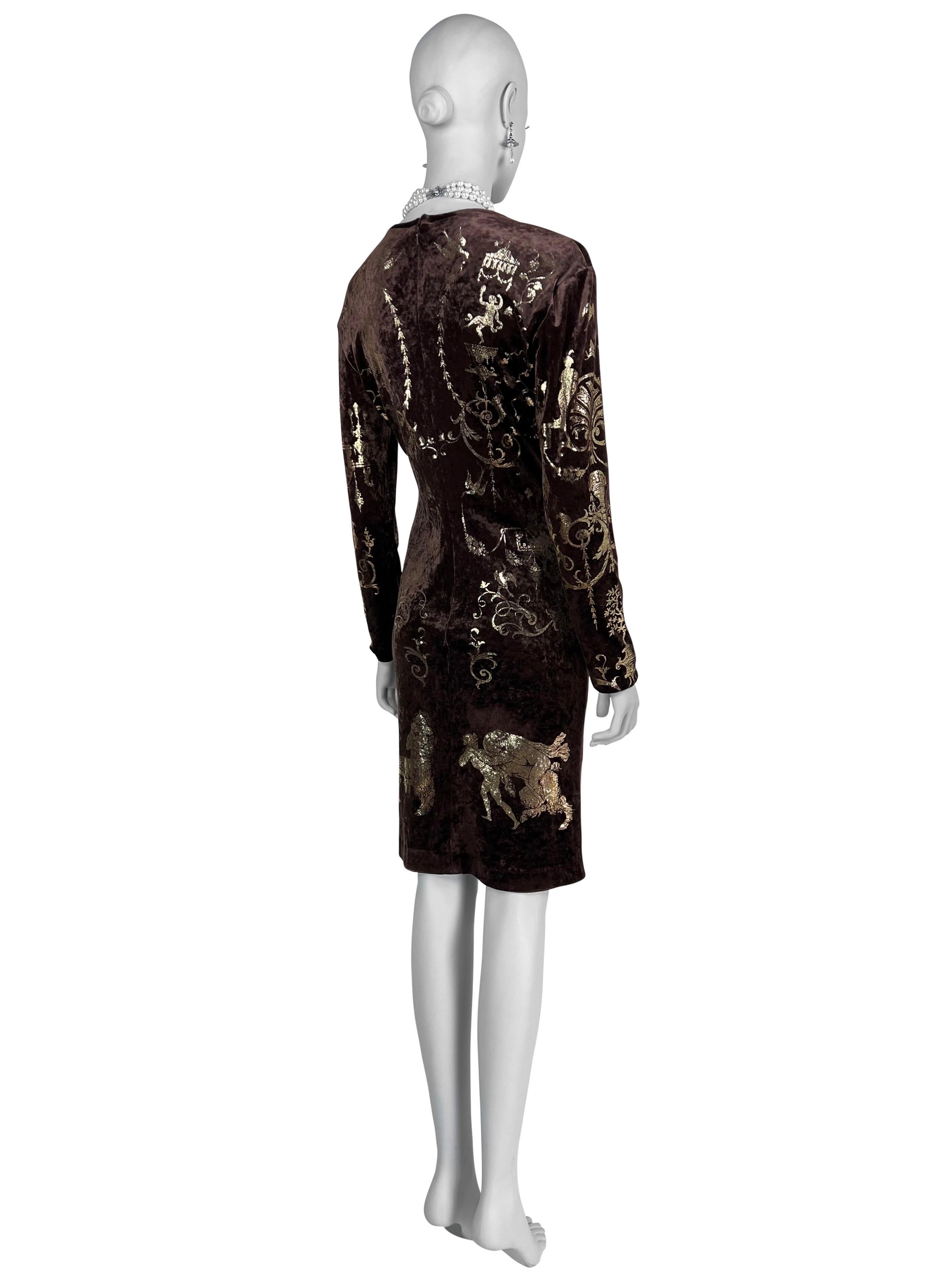 Vivienne Westwood Fall 1990 “Portrait Collection” Foiled “Boulle” Printed Velvet For Sale 9