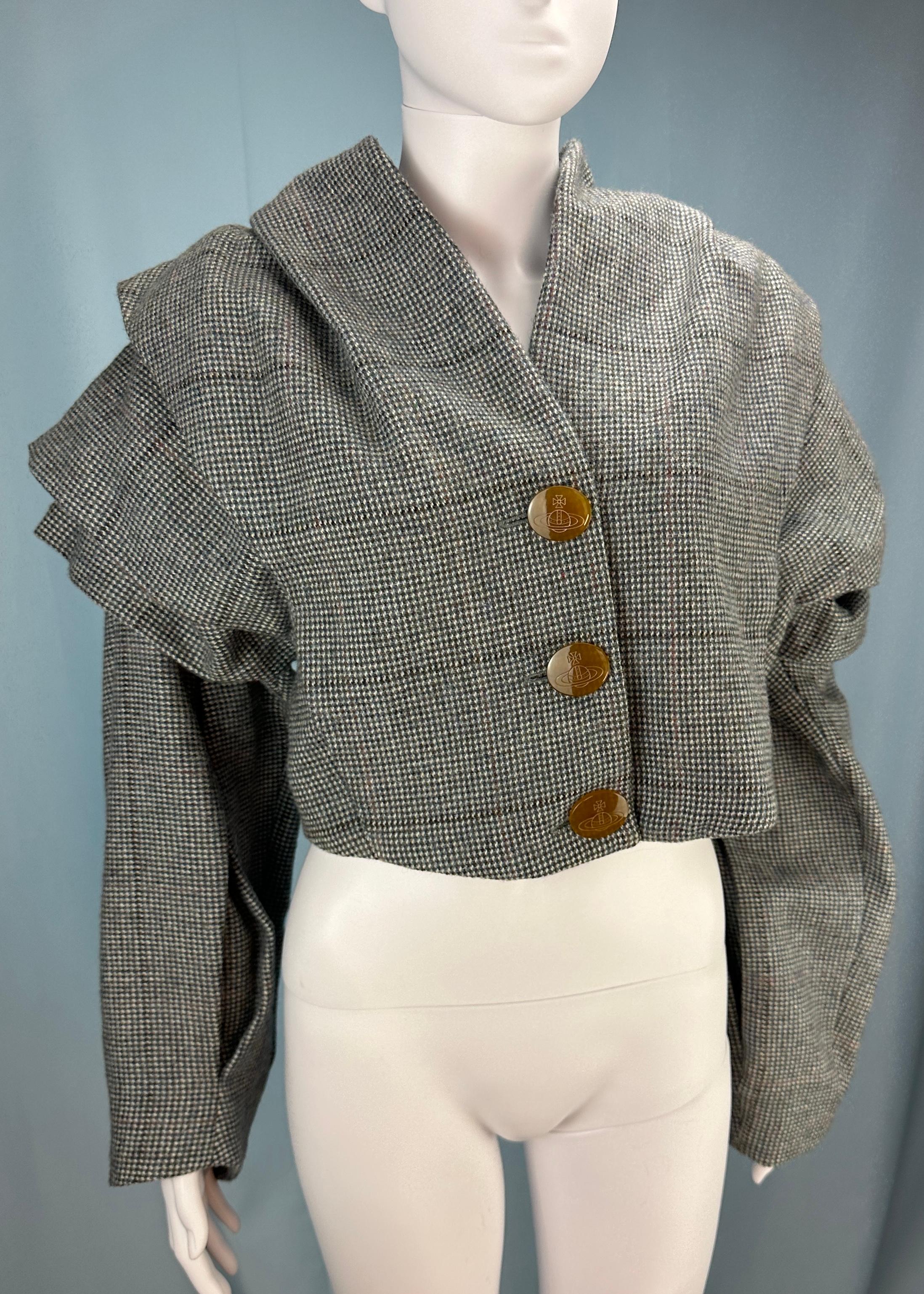 Women's Vivienne Westwood Fall 1992 Runway Armour Jacket & Dog Print Scarf Set For Sale