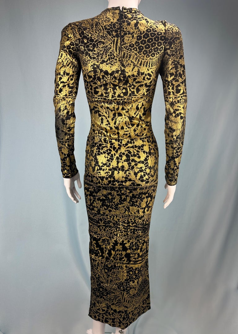 Vivienne Westwood Fall 1992 Runway Sample Black Metallic Gold Dress For  Sale at 1stDibs