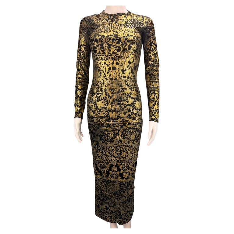 Vivienne Westwood Fall 1992 Runway Sample Black Metallic Gold Dress For  Sale at 1stDibs