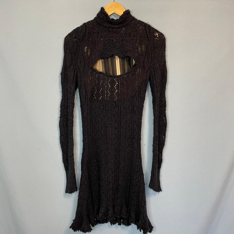 black wrap knit dress Knit Wrap Midi Dress main image 1