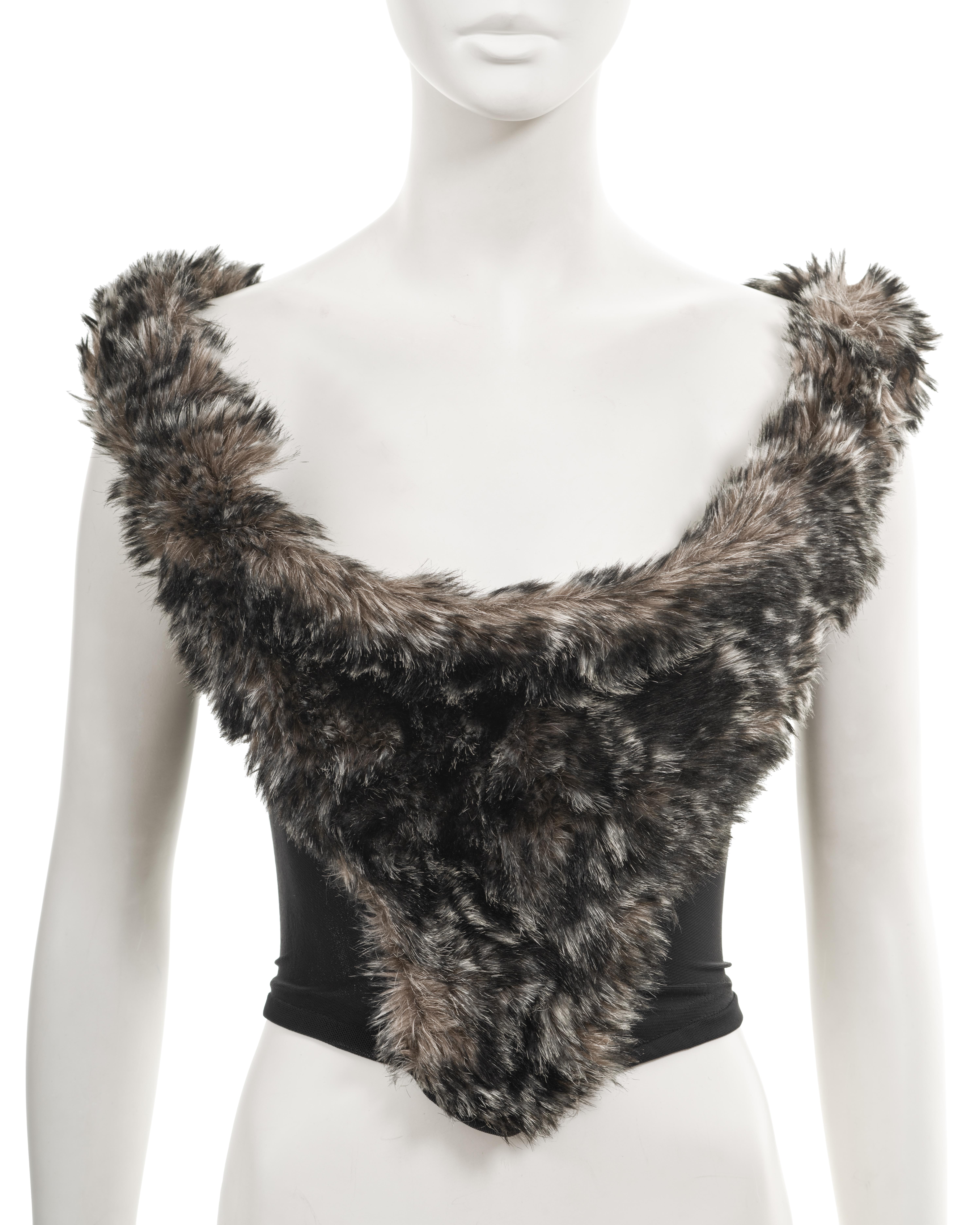 Vivienne Westwood faux fur corset, fw 1993 In Excellent Condition For Sale In London, GB