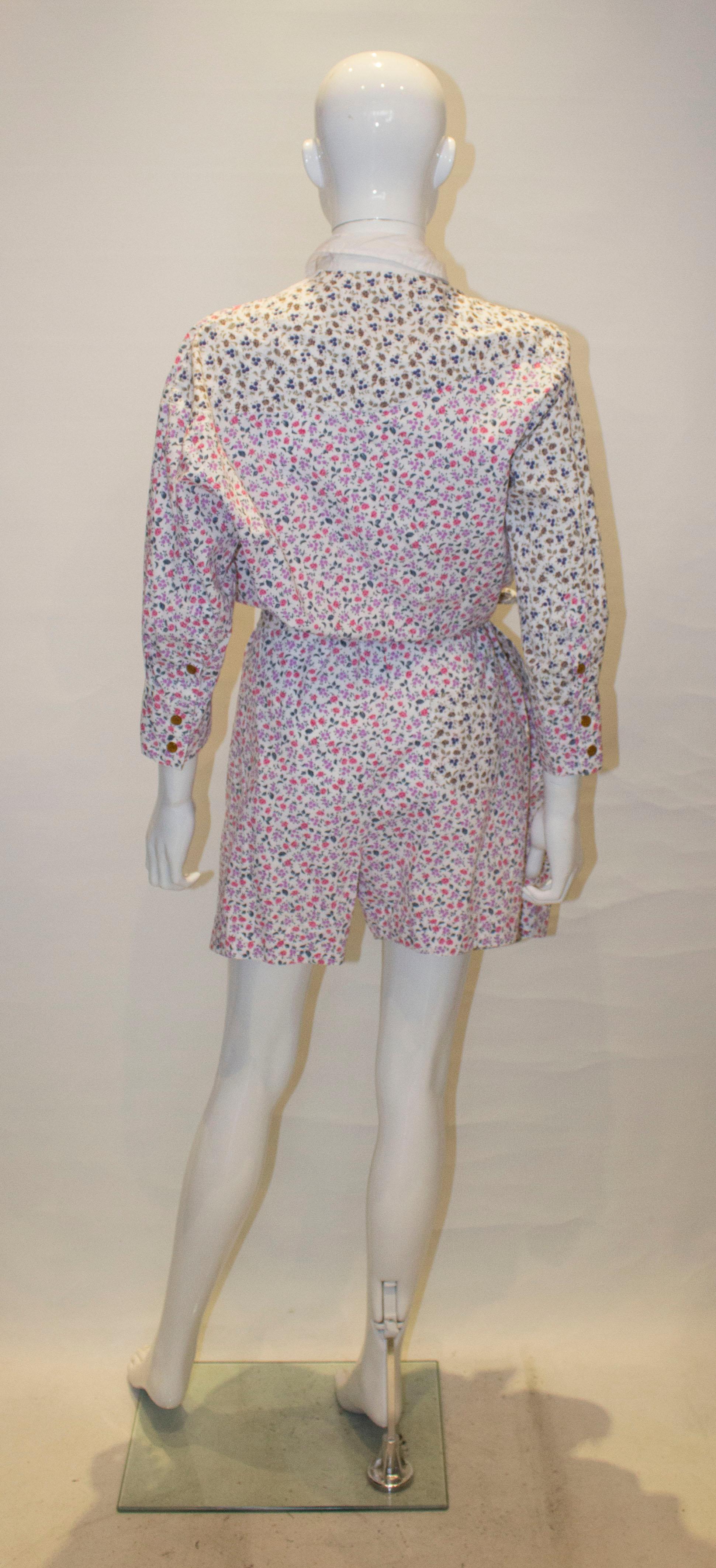 Women's Vivienne Westwood Floral Cotton Playsuit For Sale