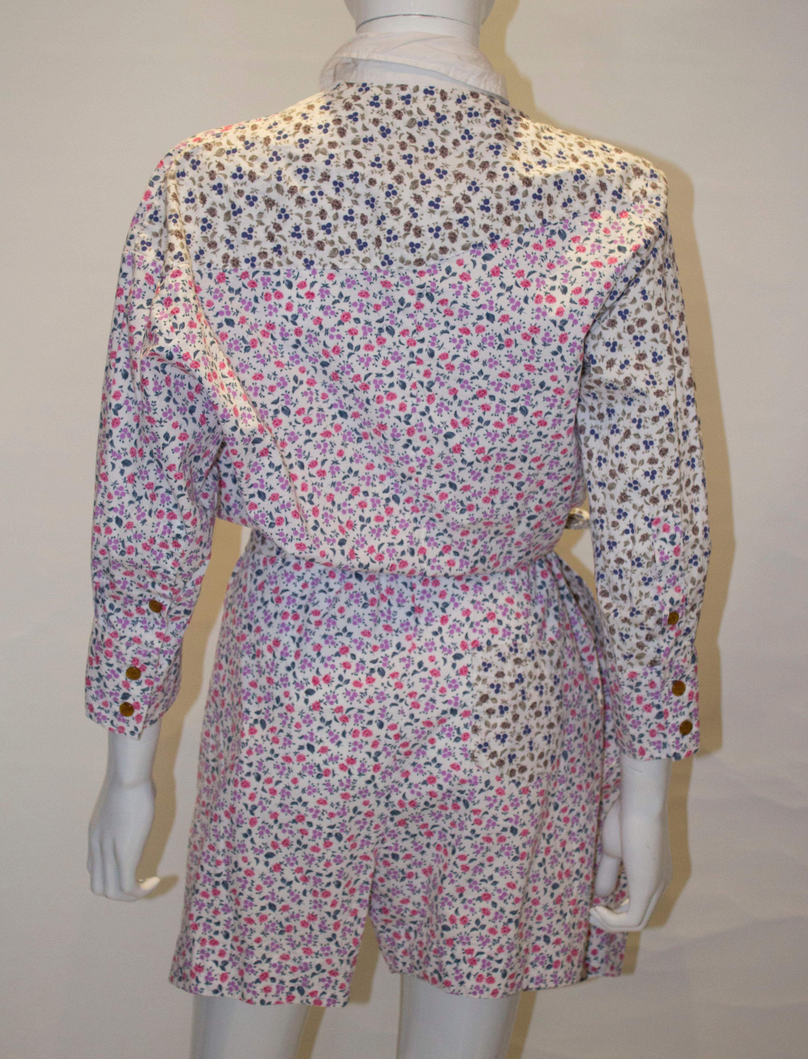 Vivienne Westwood Floral Cotton Playsuit For Sale 1