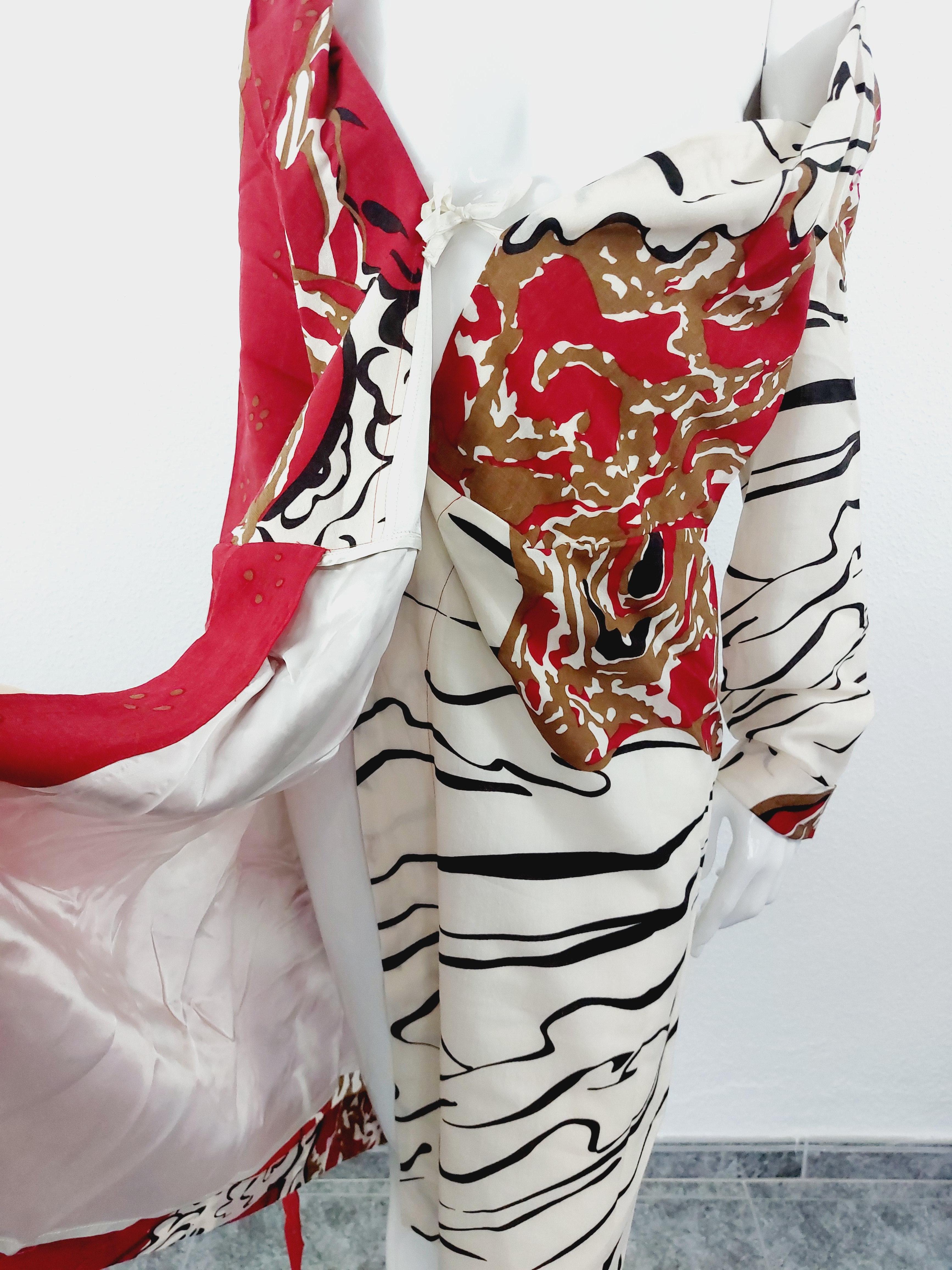 Vivienne Westwood Floral Kimono Wrap Japanese Geisha Red Label Asymmetric Dress For Sale 6