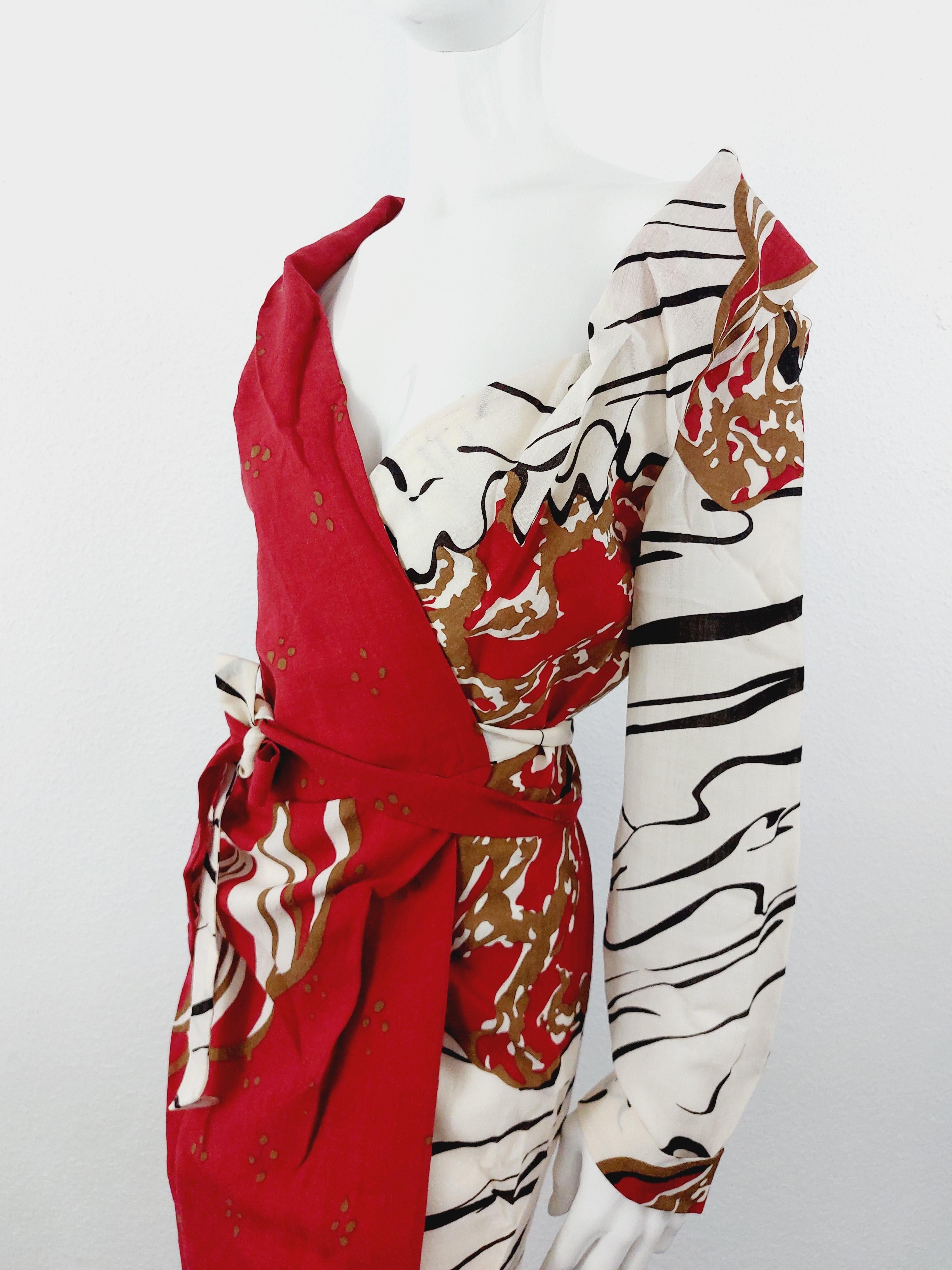 Vivienne Westwood Floral Kimono Wrap Japanese Geisha Red Label Asymmetric Dress For Sale 2