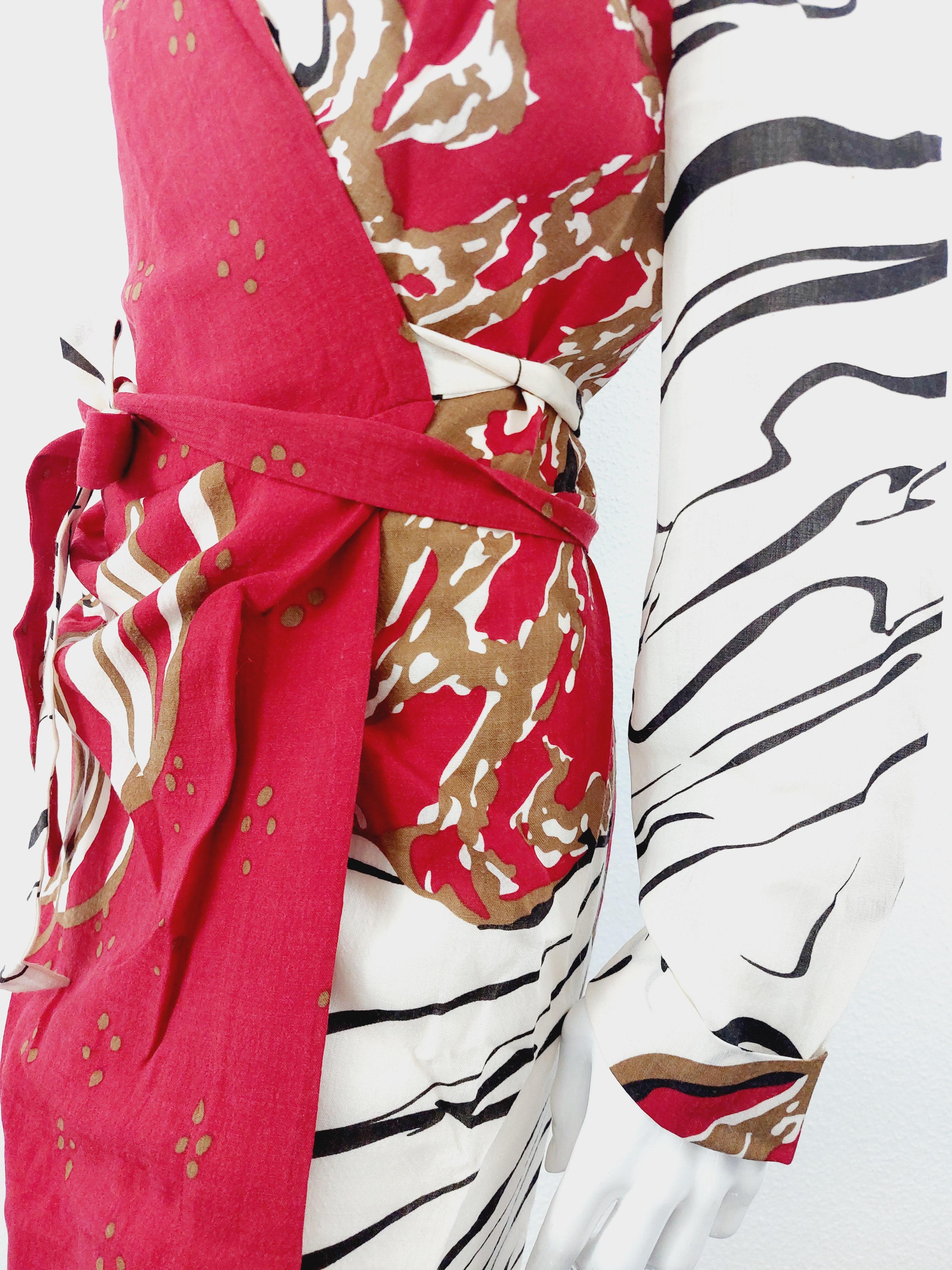 Vivienne Westwood Floral Kimono Wrap Japanese Geisha Red Label Asymmetric Dress For Sale 3