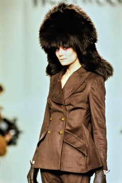 Vivienne Westwood FW 1996 Black sheepskin Fluffy Shearling Trapper Hat Earwarmer