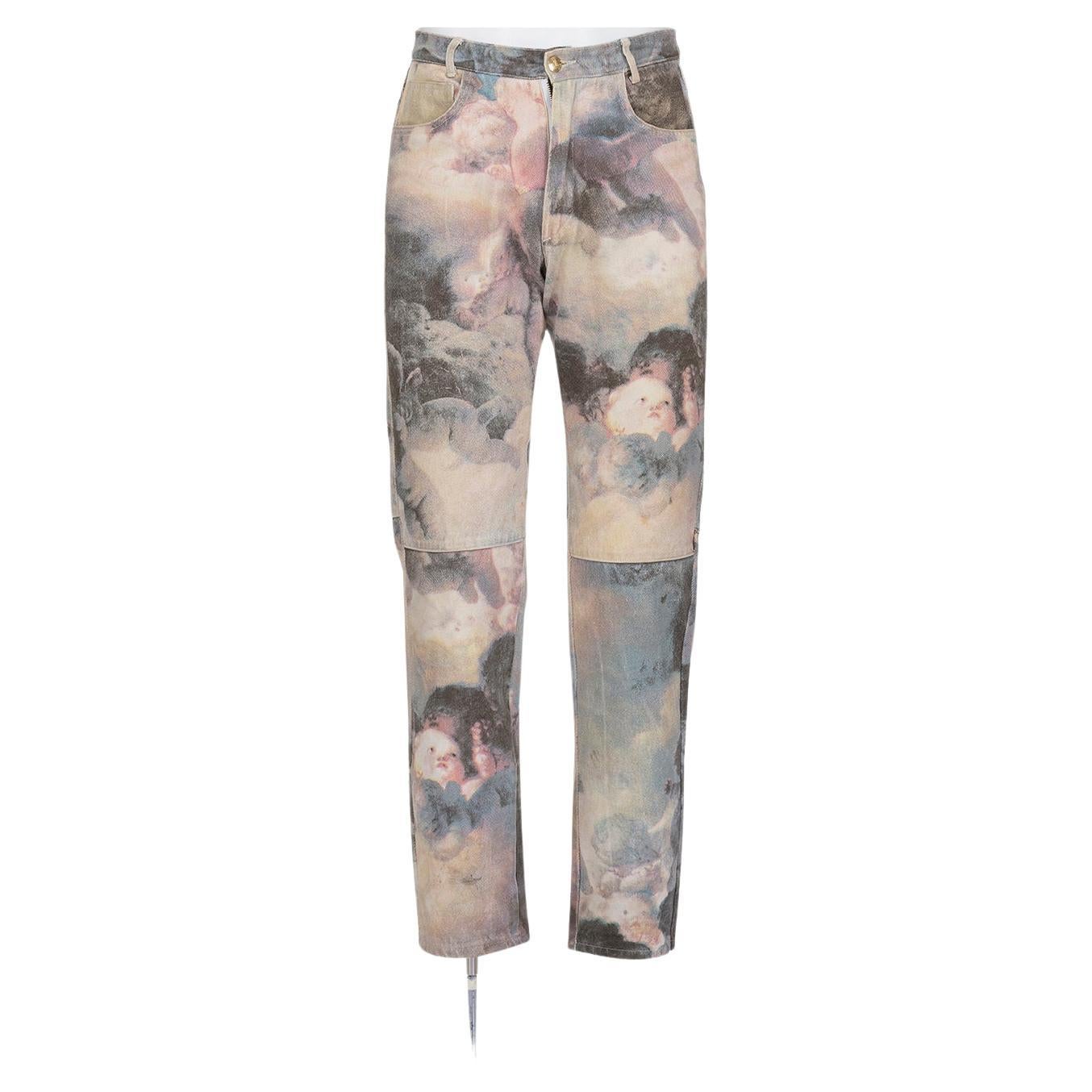 VIVIENNE WESTWOOD FW 91 Iconic and Rare "The Swarm Of Cupids" Printed Jeans For Sale