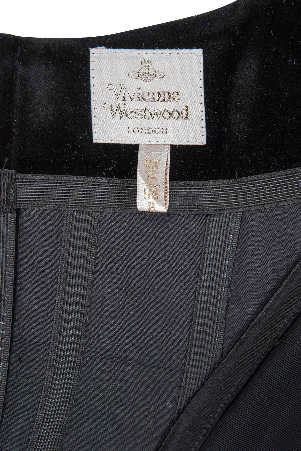 VIVIENNE WESTWOOD FW 98 Icónico y raro vestido largo de terciopelo con corpiño en Excelente estado para la venta en Milano, MILANO