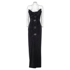 VIVIENNE WESTWOOD FW 98 Icónico y raro vestido largo de terciopelo con corpiño