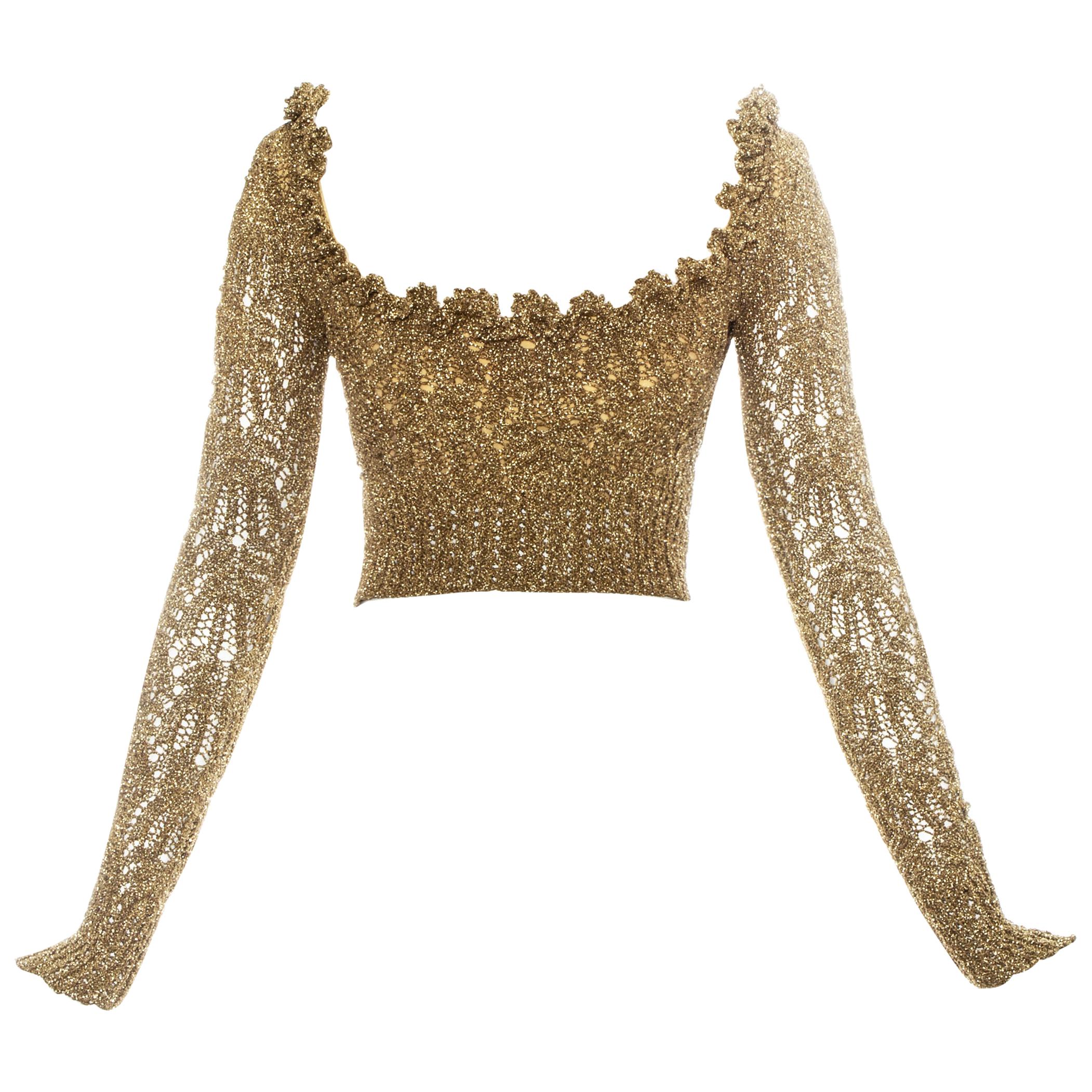 Vivienne Westwood gold crochet lurex corset, fw 1993